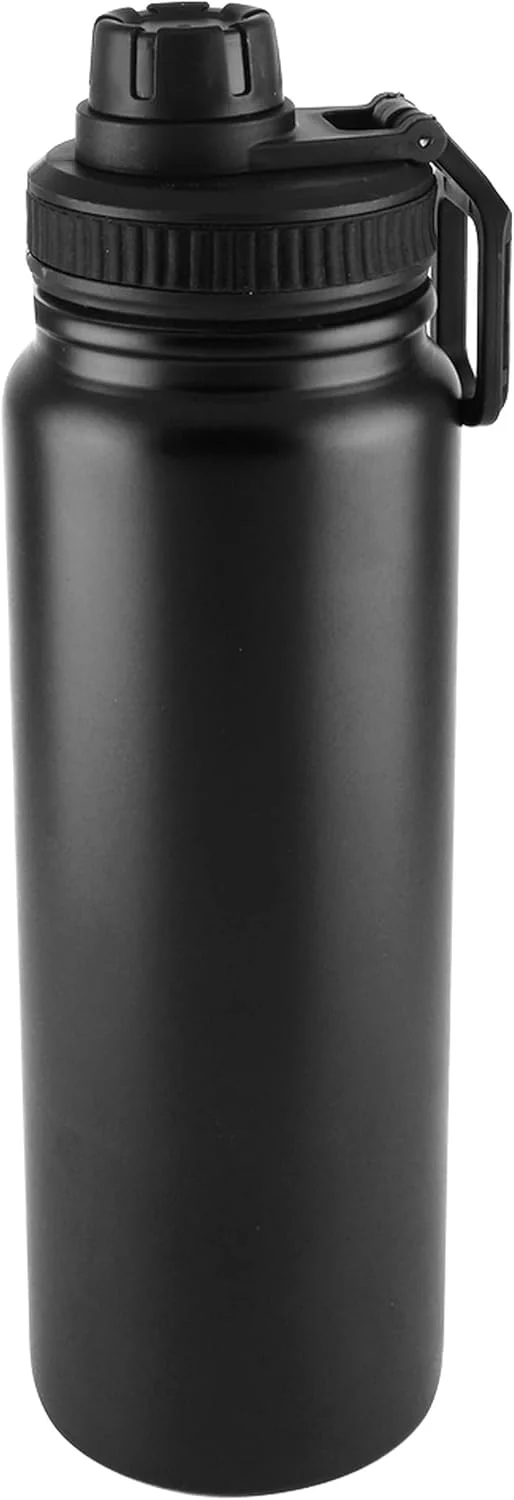 قمقمه آب عایق خلاء نسن، فلاسک دو جداره استیل ضد زنگ، قمقمه ورزشی فلزی با درب پیچی ضد نشت - مشکی قمقمه آب عایق خلاء نسن، فلاسک دو جداره استیل ضد زنگ، قمقمه ورزشی فلزی با درب پیچی ضد نشت - مشکی