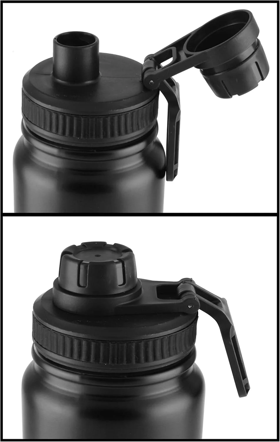 قمقمه آب عایق خلاء Nessan، فلاسک دو جداره استیل ضد زنگ، قمقمه ورزشی فلزی با درب پیچی ضد نشت - مشکی قمقمه آب عایق خلاء Nessan، فلاسک دو جداره استیل ضد زنگ، قمقمه ورزشی فلزی با درب پیچی ضد نشت - مشکی