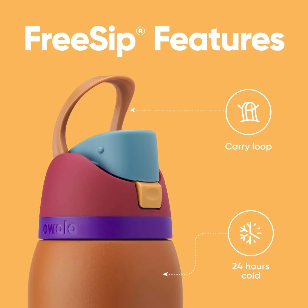 بطری آب استیل ضد زنگ عایق شده Owala FreeSip با درب دکمه ای قفل شونده - 24 اونس - آبی/قرمز (رژه کرنبری) بطری آب استیل ضد زنگ عایق شده Owala FreeSip با درب دکمه ای قفل شونده - 24 اونس - آبی/قرمز (رژه کرنبری)