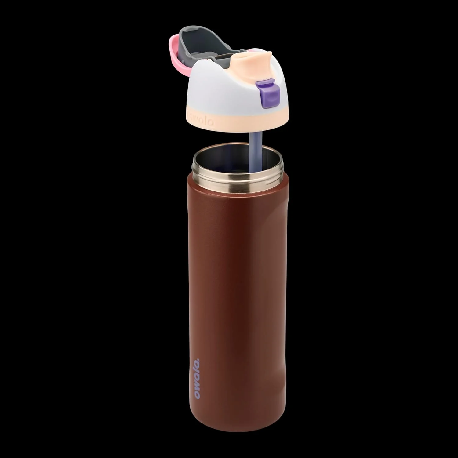 بطری آب استیل ضد زنگ عایق شده Owala FreeSip با درب دکمه ای قفل شونده - 24 اونس - آبی/قرمز (رژه کرنبری) بطری آب استیل ضد زنگ عایق شده Owala FreeSip با درب دکمه ای قفل شونده - 24 اونس - آبی/قرمز (رژه کرنبری)