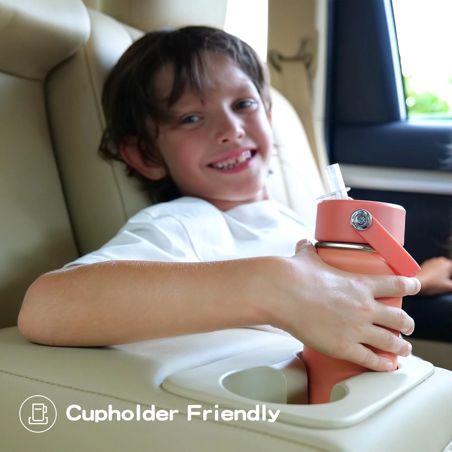 بطری آب کودکانه اویزیز 414 میلی لیتری با درب نی دار، بطری های استیل ضد زنگ 316 عایق خلاء برای کودکان مدرسه، ضد نشت، تمیز کردن آسان بطری آب کودکانه اویزیز 414 میلی لیتری با درب نی دار، بطری های استیل ضد زنگ 316 عایق خلاء برای کودکان مدرسه، ضد نشت، تمیز کردن آسان