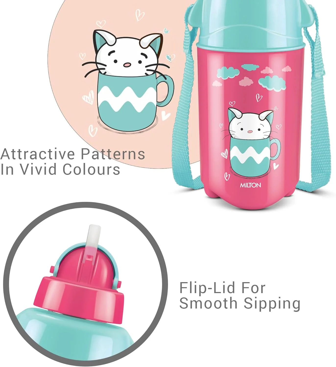 بطری آب عایق پلاستیکی نی دار کودک میلتون مدل Kool Trendy 400، 370 میلی لیتر، | بطری مدرسه | بطری پیک نیک | بطری نی دار | ضد نشت | فاقد BPA | مناسب برای مواد غذایی | حمل آسان | رنگ جور وا جور بطری آب عایق پلاستیکی نی دار کودک میلتون مدل Kool Trendy 400، 370 میلی لیتر، | بطری مدرسه | بطری پیک نیک | بطری نی دار | ضد نشت | فاقد BPA | مناسب برای مواد غذایی | حمل آسان | رنگ جور وا جور