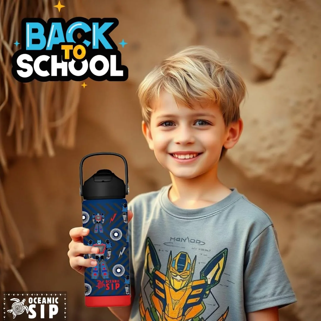 قمقمه آب استیل ضد زنگ پسرانه Oceanic، ۵۵۰ میلی لیتر، عایق خلاء دو جداره، استیل ضد زنگ 304، بدون BPA و ضد نشت (ربات، ۵۵۰ میلی لیتر) قمقمه آب استیل ضد زنگ پسرانه Oceanic، ۵۵۰ میلی لیتر، عایق خلاء دو جداره، استیل ضد زنگ 304، بدون BPA و ضد نشت (ربات، ۵۵۰ میلی لیتر)