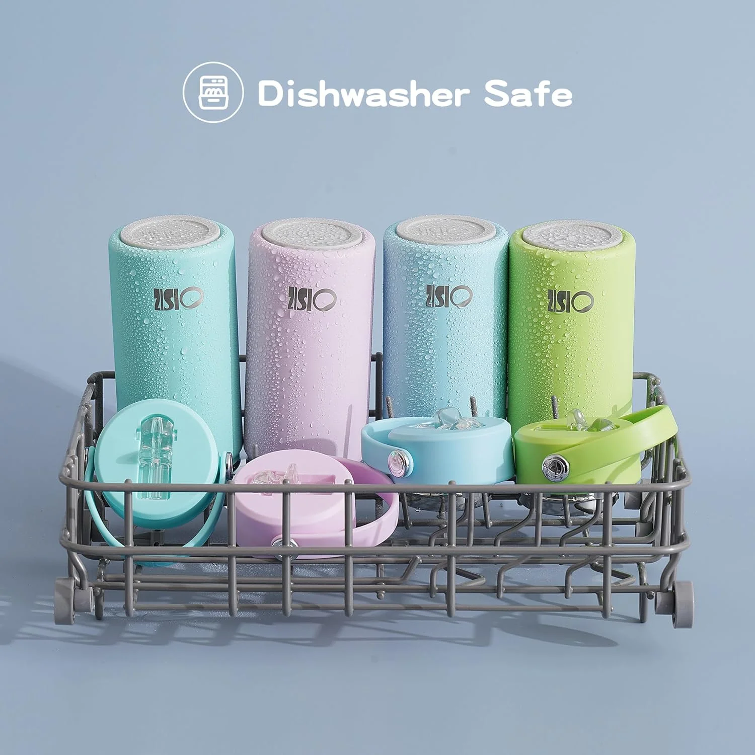 بطری آب کودکانه اویزیز 414 میلی لیتری با درب نی دار، بطری های استیل ضد زنگ 316 عایق خلاء برای کودکان مدرسه، ضد نشت، تمیز کردن آسان بطری آب کودکانه اویزیز 414 میلی لیتری با درب نی دار، بطری های استیل ضد زنگ 316 عایق خلاء برای کودکان مدرسه، ضد نشت، تمیز کردن آسان