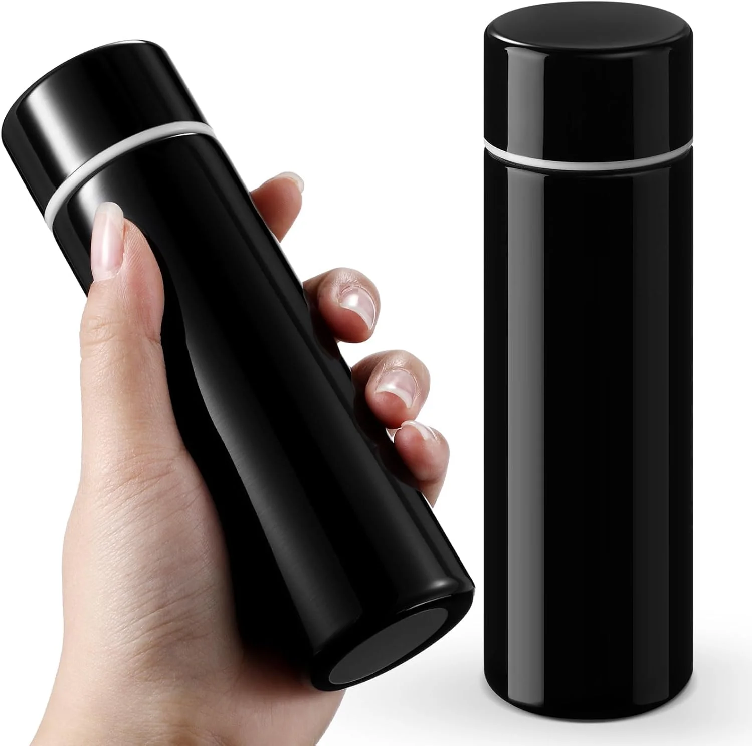 بطری آب کوچک 130 میلی لیتری، قمقمه استیل ضد زنگ عایق کوچک و زیبا، قمقمه باریک جیبی، مناسب برای نگهداری نوشیدنی های سرد و گرم، مناسب برای کودکان، زنان، کیف ناهار، قهوه و چای (مشکی) بطری آب کوچک 130 میلی لیتری، قمقمه استیل ضد زنگ عایق کوچک و زیبا، قمقمه باریک جیبی، مناسب برای نگهداری نوشیدنی های سرد و گرم، مناسب برای کودکان، زنان، کیف ناهار، قهوه و چای (مشکی)