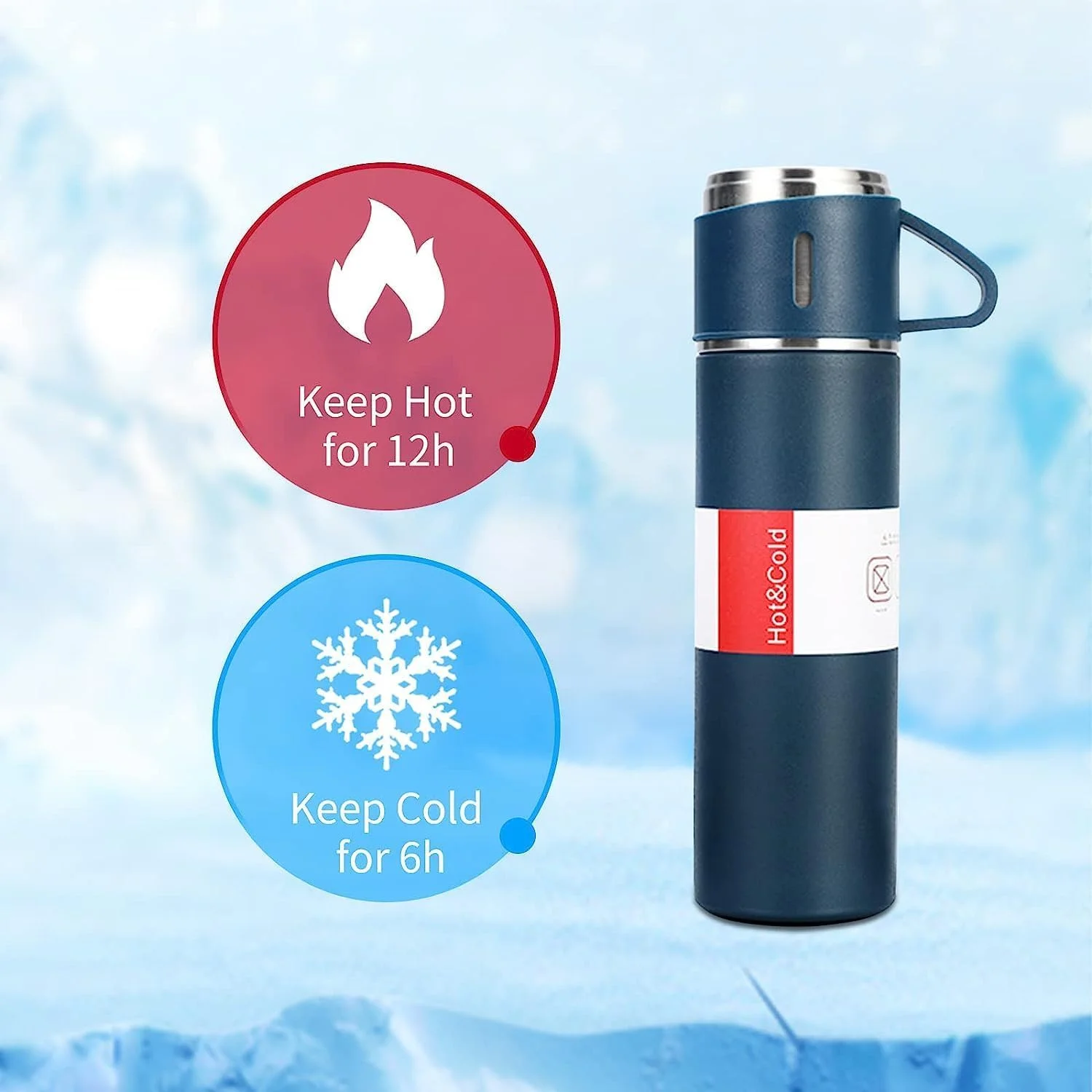 ست هدیه 3 تکه استیل نسن شامل فلاسک ماگ حرارتی و دو فنجان اضافی، ماگ ضد نشت، قمقمه آب مسافرتی عایق بندی شده مناسب سفرهای کاری، فلاسک گرم و سرد تا 12 ساعت، 500 میلی لیتر - آبی ست هدیه 3 تکه استیل نسن شامل فلاسک ماگ حرارتی و دو فنجان اضافی، ماگ ضد نشت، قمقمه آب مسافرتی عایق بندی شده مناسب سفرهای کاری، فلاسک گرم و سرد تا 12 ساعت، 500 میلی لیتر - آبی