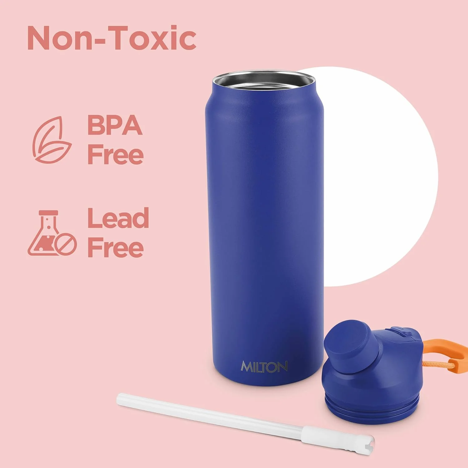 بطری آب عایق خلاء 940 میلی لیتری میلتون با درب نی مغناطیسی، نوشیدنی ها را 12 ساعت گرم و 24 ساعت سرد نگه می دارد، استیل ضد زنگ 18/8، فلاسک دو جداره با پوشش داخلی مسی برای ورزش - فیروزه ای - آبی بطری آب عایق خلاء 940 میلی لیتری میلتون با درب نی مغناطیسی، نوشیدنی ها را 12 ساعت گرم و 24 ساعت سرد نگه می دارد، استیل ضد زنگ 18/8، فلاسک دو جداره با پوشش داخلی مسی برای ورزش - فیروزه ای - آبی