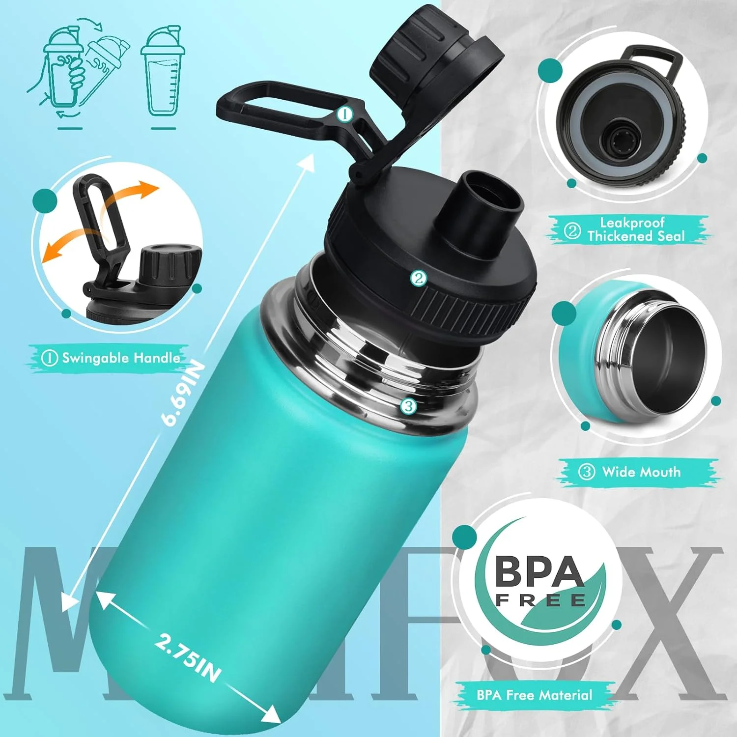 بطری آب استیل ضد زنگ Milifox، 350 میلی لیتر / 12 اونس، عایق خلاء، بدون BPA، دو جداره، فلاسک حرارتی ضد نشت برای بزرگسالان، خانه، دفتر، مدرسه (آبی) بطری آب استیل ضد زنگ Milifox، 350 میلی لیتر / 12 اونس، عایق خلاء، بدون BPA، دو جداره، فلاسک حرارتی ضد نشت برای بزرگسالان، خانه، دفتر، مدرسه (آبی)