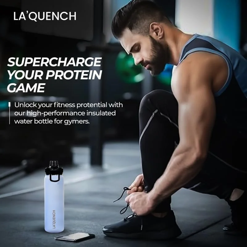بطری آب استیل ضد زنگ LA'QUENCH™ با عایق دو جداره 1 لیتری / 32 اونسی، فلاسک ترموس دهانه گشاد مناسب باشگاه و ورزش (سبز دریایی و صورتی) بطری آب استیل ضد زنگ LA'QUENCH™ با عایق دو جداره 1 لیتری / 32 اونسی، فلاسک ترموس دهانه گشاد مناسب باشگاه و ورزش (سبز دریایی و صورتی)