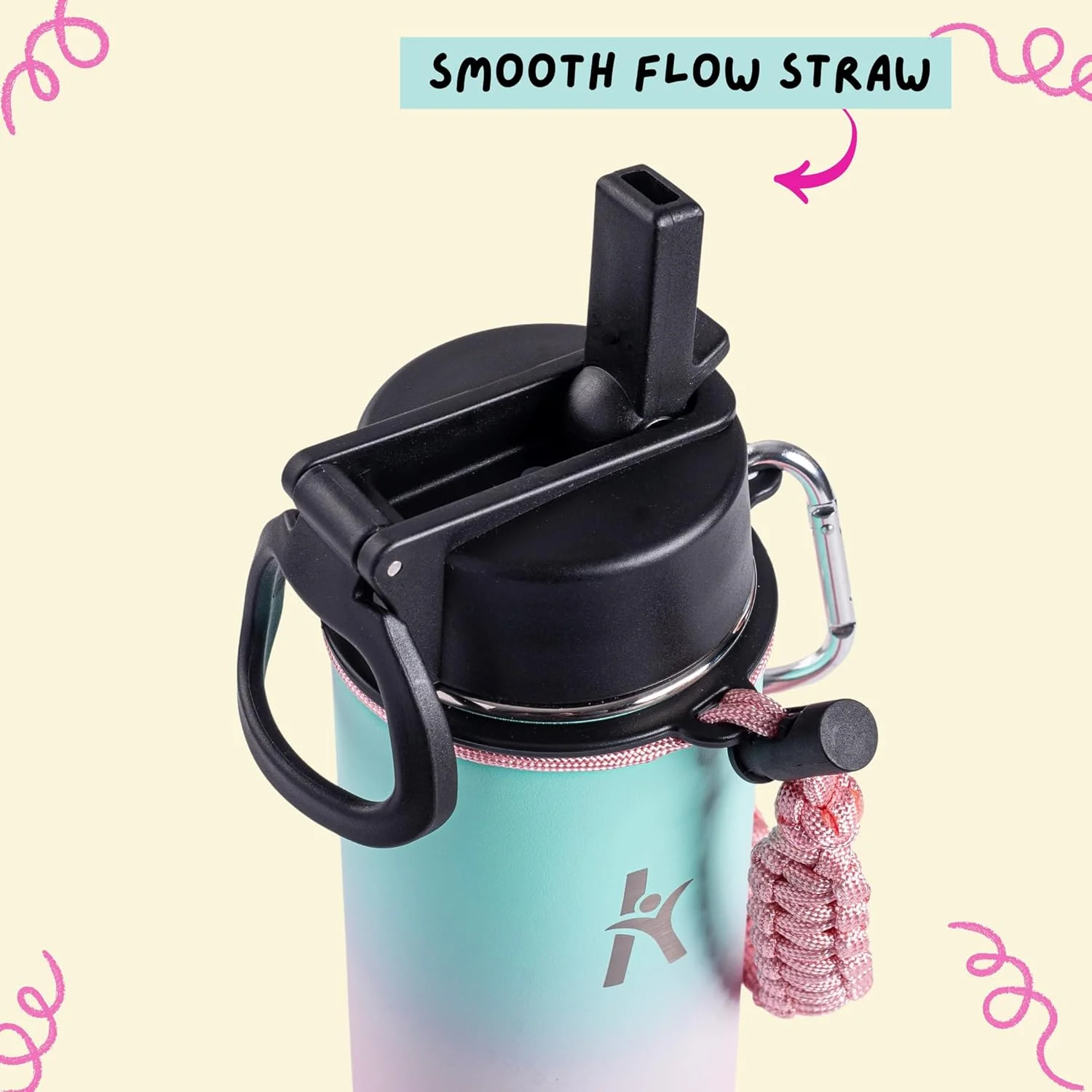 بطری آب استیل ضد زنگ 500 میلی لیتری KRYMSO با استیکرهای هوش مصنوعی برای کودکان به همراه نی، فلاسک، لیوان عایق، آب 500 میلی لیتری (پشمک) بطری آب استیل ضد زنگ 500 میلی لیتری KRYMSO با استیکرهای هوش مصنوعی برای کودکان به همراه نی، فلاسک، لیوان عایق، آب 500 میلی لیتری (پشمک)