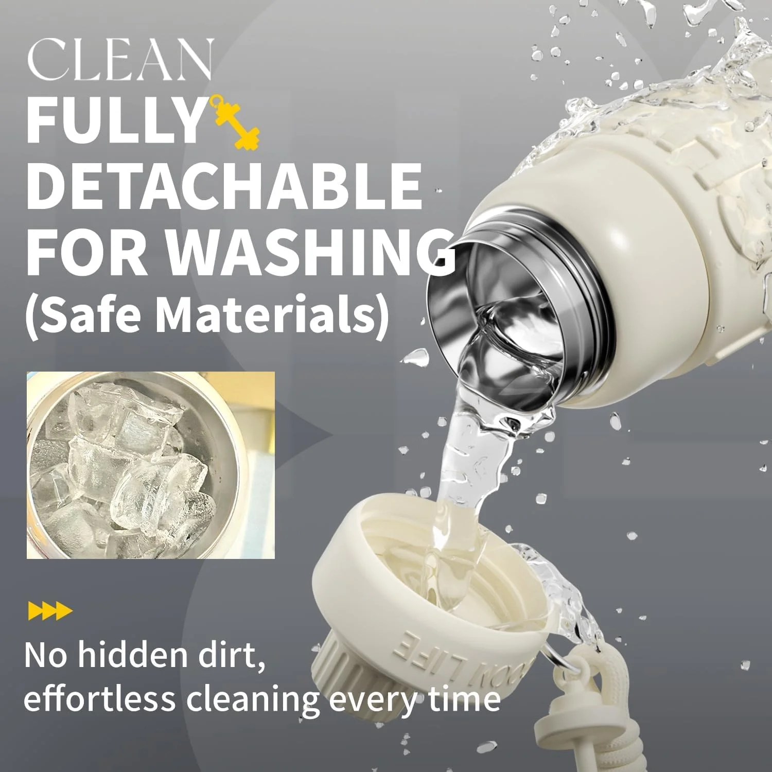 بطری آب عایق 710 میلی لیتری GOOM Chill، بطری آب استیل ضد زنگ 18/10 با نی و درب نی دار، بطری آب ضد نشت برای مردان، زنان، هدیه برای مادر، او، او - سفید بطری آب عایق 710 میلی لیتری GOOM Chill، بطری آب استیل ضد زنگ 18/10 با نی و درب نی دار، بطری آب ضد نشت برای مردان، زنان، هدیه برای مادر، او، او - سفید