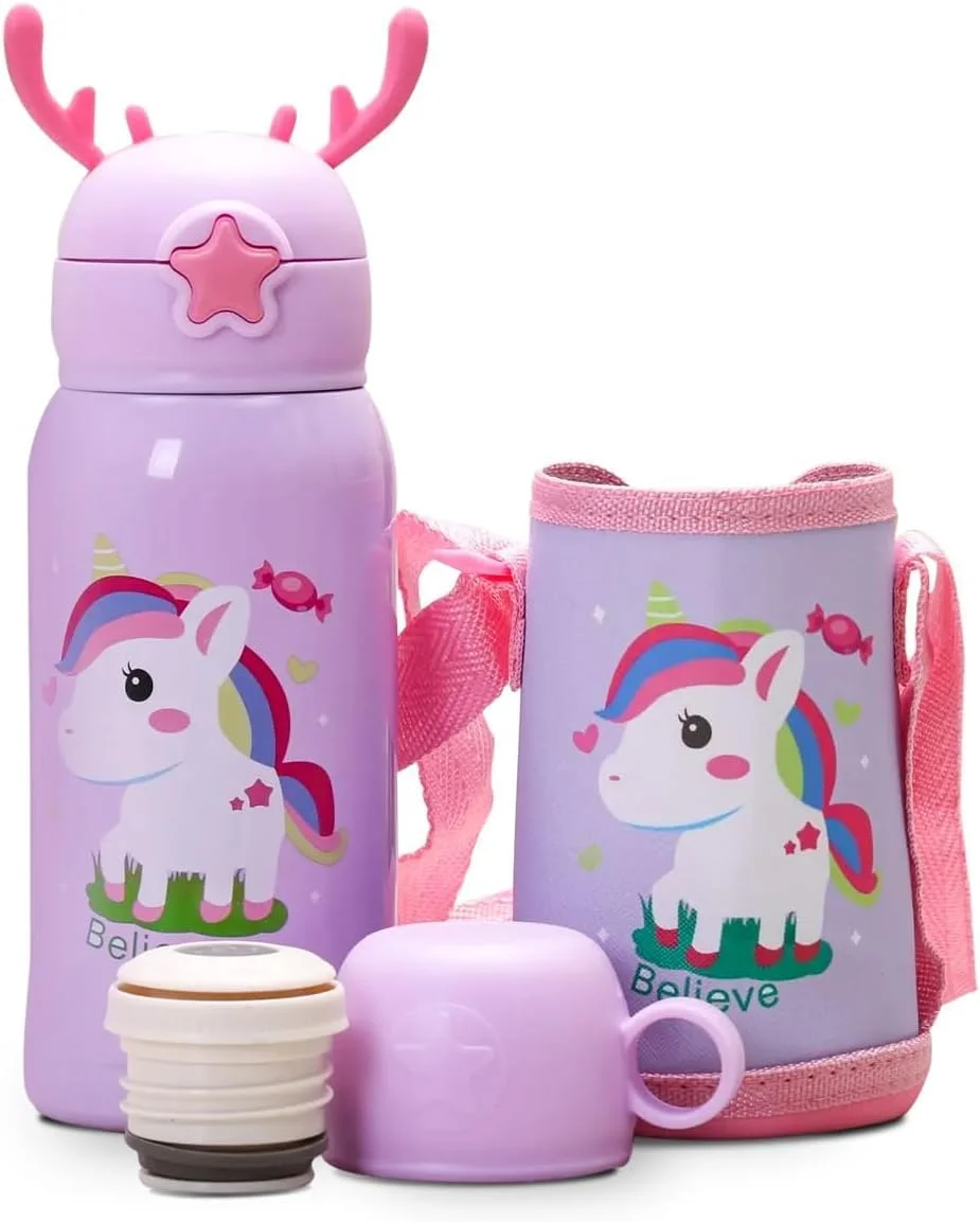 بطری آب کودک KASTWAVE برای مدرسه با درب نی دار، بطری آب عایق استیل ضد زنگ 470 میلی لیتری برای کودکان، لیوان حیوانات بامزه ضد نشت برای دختران و پسران مدرسه - دایناسور - اسب بطری آب کودک KASTWAVE برای مدرسه با درب نی دار، بطری آب عایق استیل ضد زنگ 470 میلی لیتری برای کودکان، لیوان حیوانات بامزه ضد نشت برای دختران و پسران مدرسه - دایناسور - اسب