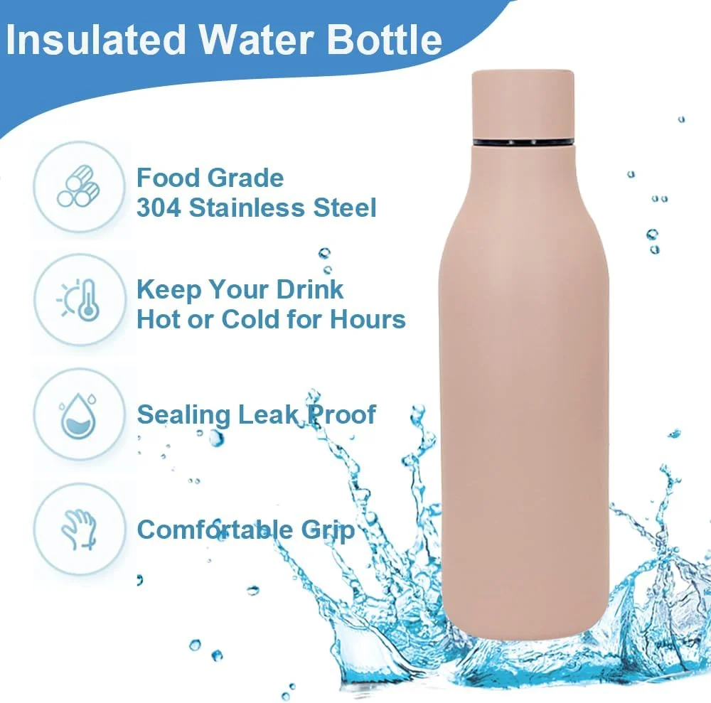 بطری آب ورزشی عایق دار، 550 میلی لیتر/19 اونس، بطری آب ورزشی دوجداره استیل ضد زنگ با عایق خلاء برای نوشیدنی های سرد یا گرم، فلاسک حرارتی مسافرتی ضد نشت برای باشگاه، کمپینگ، مدرسه (خاکی) بطری آب ورزشی عایق دار، 550 میلی لیتر/19 اونس، بطری آب ورزشی دوجداره استیل ضد زنگ با عایق خلاء برای نوشیدنی های سرد یا گرم، فلاسک حرارتی مسافرتی ضد نشت برای باشگاه، کمپینگ، مدرسه (خاکی)