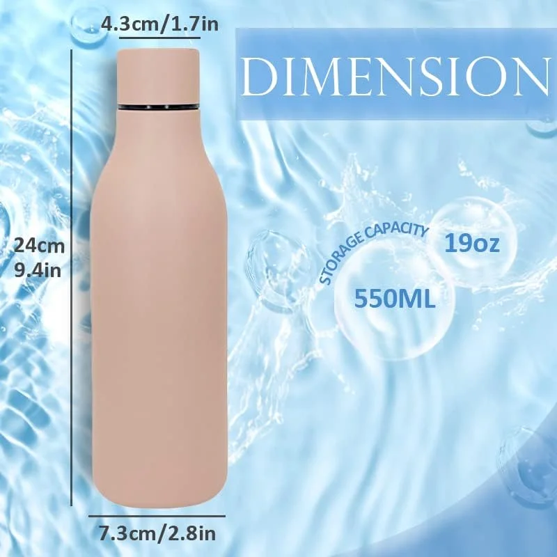 بطری آب ورزشی عایق دار، 550 میلی لیتر/19 اونس، بطری آب ورزشی دوجداره استیل ضد زنگ با عایق خلاء برای نوشیدنی های سرد یا گرم، فلاسک حرارتی مسافرتی ضد نشت برای باشگاه، کمپینگ، مدرسه (خاکی) بطری آب ورزشی عایق دار، 550 میلی لیتر/19 اونس، بطری آب ورزشی دوجداره استیل ضد زنگ با عایق خلاء برای نوشیدنی های سرد یا گرم، فلاسک حرارتی مسافرتی ضد نشت برای باشگاه، کمپینگ، مدرسه (خاکی)