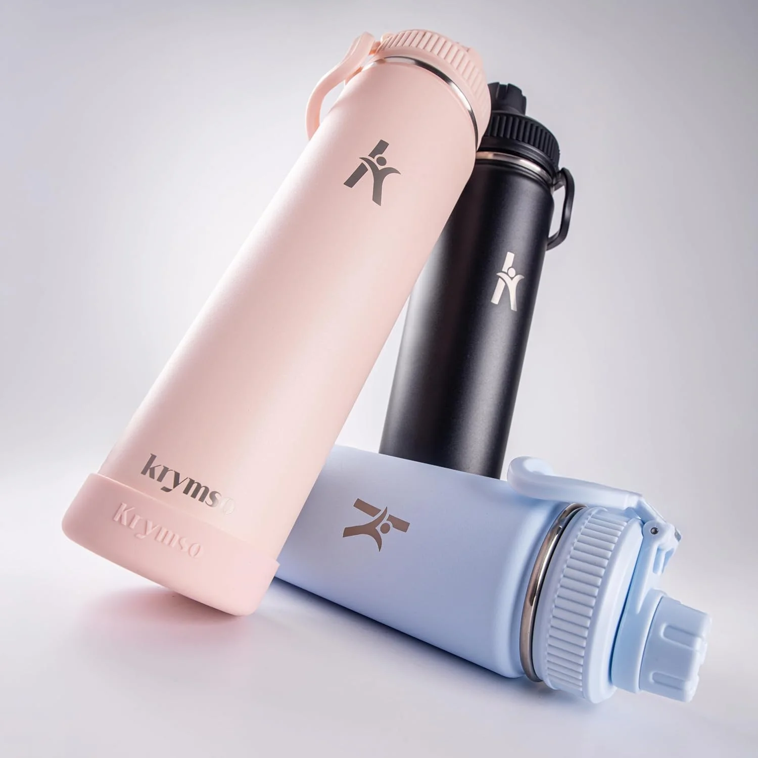 بطری آب استیل ضد زنگ 750 میلی لیتری KRYMSO، بطری آب عایق دو جداره، ضد نشت، بدون BPA، دارای روکش سیلیکونی، فلاسک، بطری سرد و گرم برای کودکان، مدرسه، باشگاه (صورتی گلگون) بطری آب استیل ضد زنگ 750 میلی لیتری KRYMSO، بطری آب عایق دو جداره، ضد نشت، بدون BPA، دارای روکش سیلیکونی، فلاسک، بطری سرد و گرم برای کودکان، مدرسه، باشگاه (صورتی گلگون)