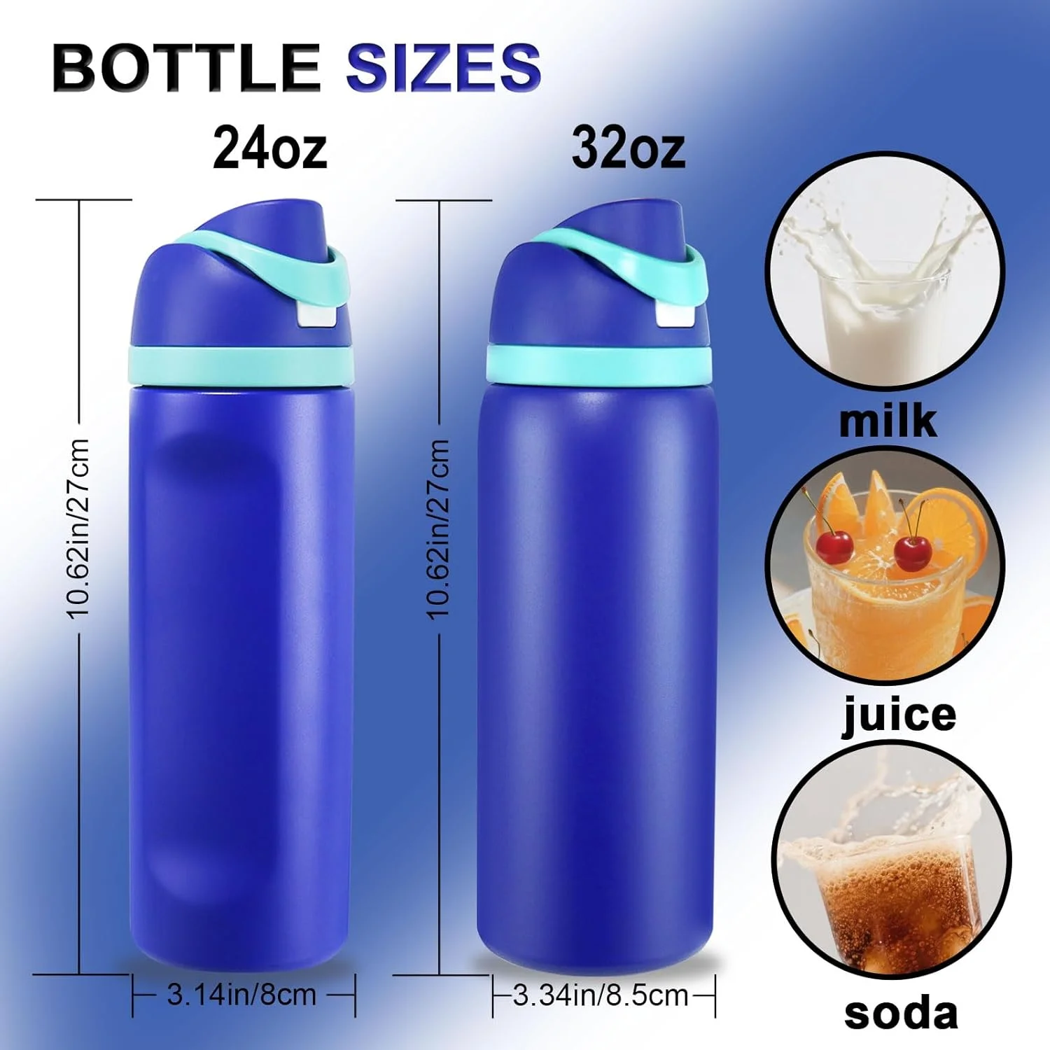 بطری آب فلزی عایق 710 میلی لیتری، قمقمه ورزشی استیل ضد زنگ با نی، دو جداره برای حفظ دمای نوشیدنی های گرم و سرد، ضد نشت، بدون BPA بطری آب فلزی عایق 710 میلی لیتری، قمقمه ورزشی استیل ضد زنگ با نی، دو جداره برای حفظ دمای نوشیدنی های گرم و سرد، ضد نشت، بدون BPA