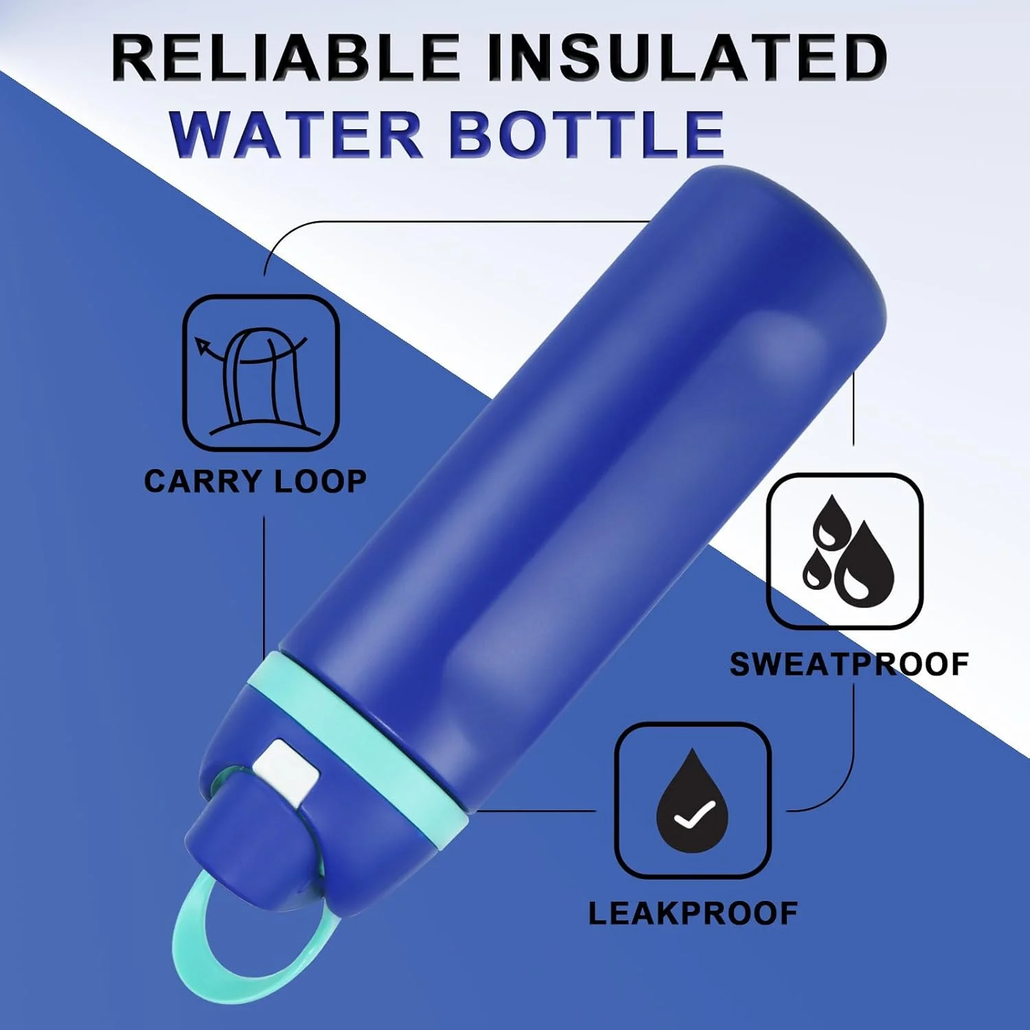 بطری آب فلزی عایق 710 میلی لیتری، قمقمه ورزشی استیل ضد زنگ با نی، دو جداره برای حفظ دمای نوشیدنی های گرم و سرد، ضد نشت، بدون BPA بطری آب فلزی عایق 710 میلی لیتری، قمقمه ورزشی استیل ضد زنگ با نی، دو جداره برای حفظ دمای نوشیدنی های گرم و سرد، ضد نشت، بدون BPA