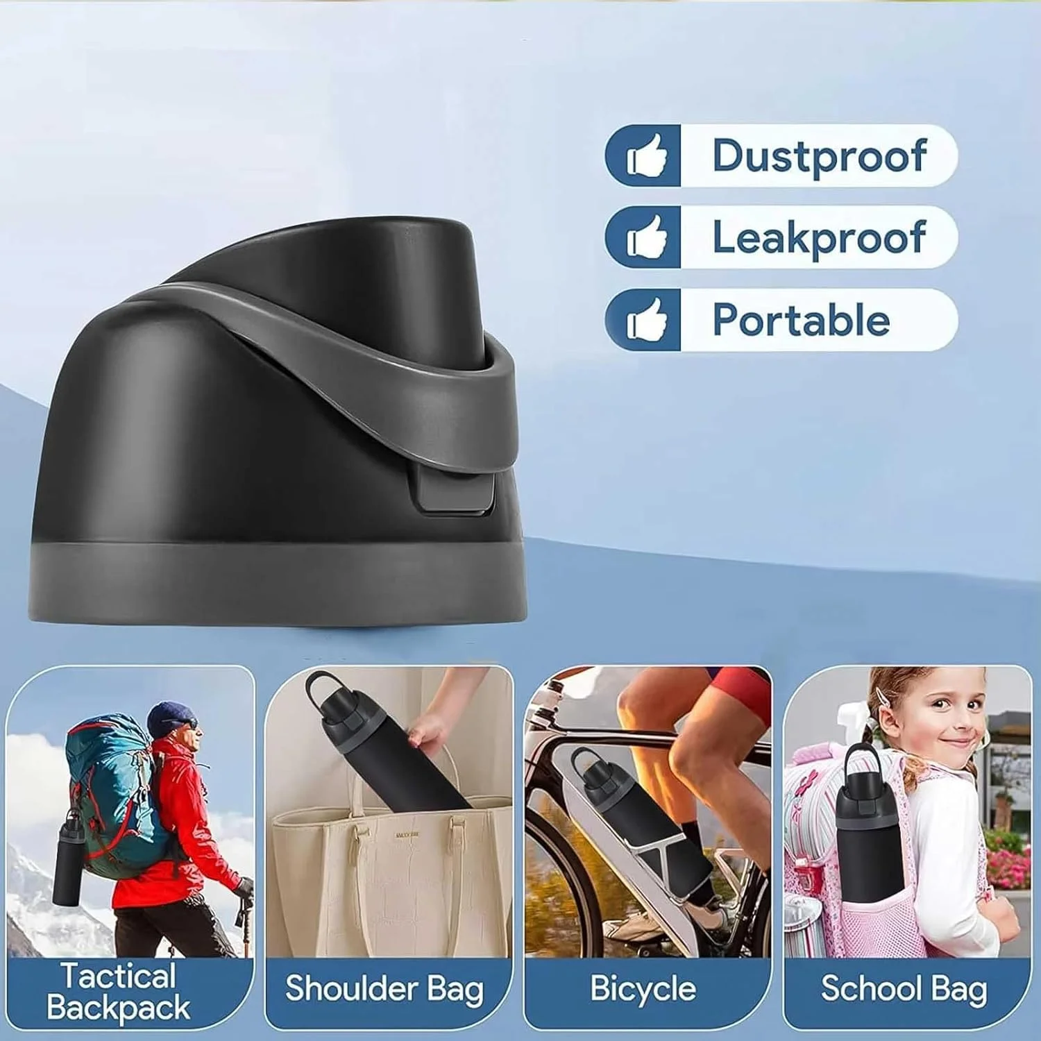 بطری آب فلزی عایق 710 میلی لیتری، قمقمه ورزشی استیل ضد زنگ با نی، دو جداره برای حفظ دمای نوشیدنی های گرم و سرد، ضد نشت، بدون BPA بطری آب فلزی عایق 710 میلی لیتری، قمقمه ورزشی استیل ضد زنگ با نی، دو جداره برای حفظ دمای نوشیدنی های گرم و سرد، ضد نشت، بدون BPA