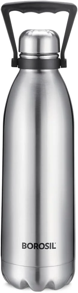 بطری آب BOROSIL مدل BOLT با عایق خلاء و روکش مسی داخلی، بطری ورزشی، بطری یوگا، مناسب فضای باز، ضد نشت و قابل حمل، بطری آب استیل ضد زنگ، 1.8 لیتر، ISFGBO1800S بطری آب BOROSIL مدل BOLT با عایق خلاء و روکش مسی داخلی، بطری ورزشی، بطری یوگا، مناسب فضای باز، ضد نشت و قابل حمل، بطری آب استیل ضد زنگ، 1.8 لیتر، ISFGBO1800S