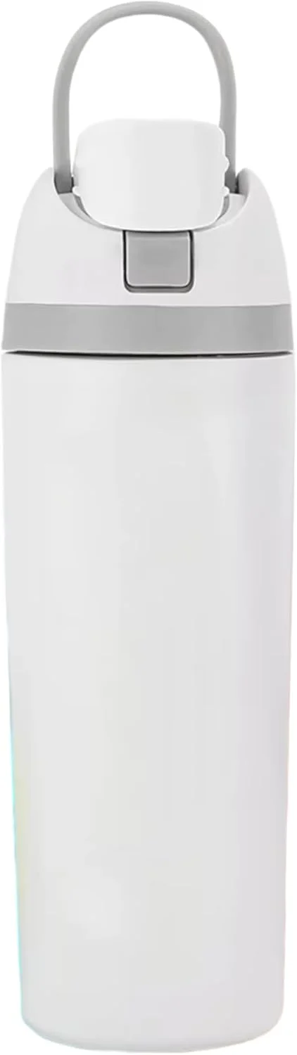 بطری آب استیل ضد زنگ عایق دار با نی برای نوشیدنی های سرد و گرم، 600 میلی لیتر، بدون BPA، ایده آل برای مسافرت، ورزش و استفاده روزانه (سفید) بطری آب استیل ضد زنگ عایق دار با نی برای نوشیدنی های سرد و گرم، 600 میلی لیتر، بدون BPA، ایده آل برای مسافرت، ورزش و استفاده روزانه (سفید)
