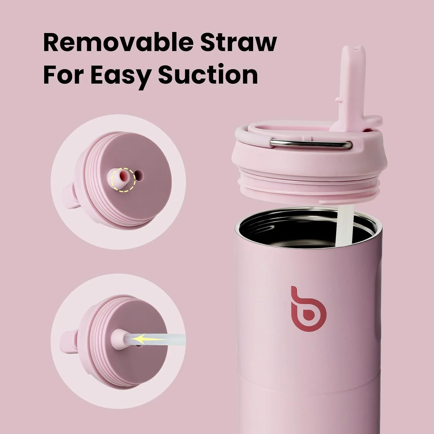 بطری آب عایق بندی شده BOTTLE BOTTLE با ظرفیت 24 اونس به همراه درب نی دار و دسته برای ورزش، مسافرت، باشگاه، بطری های آب استیل ضد زنگ، بطری های فلزی دوجداره خلاء، ضد نشت و بدون BPA بطری آب عایق بندی شده BOTTLE BOTTLE با ظرفیت 24 اونس به همراه درب نی دار و دسته برای ورزش، مسافرت، باشگاه، بطری های آب استیل ضد زنگ، بطری های فلزی دوجداره خلاء، ضد نشت و بدون BPA