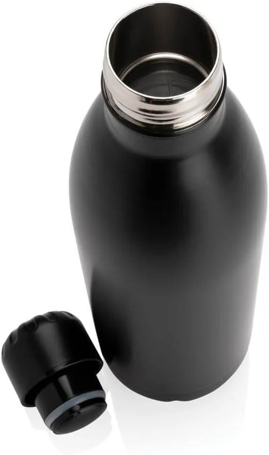 بطری آب هانس لارسن - بطری آب عایق خلاء 500 میلی لیتری | فولاد ضد زنگ دو لایه، بطری آب ضد نشت با ظاهری عالی (مشکی، 1 عدد) بطری آب هانس لارسن - بطری آب عایق خلاء 500 میلی لیتری | فولاد ضد زنگ دو لایه، بطری آب ضد نشت با ظاهری عالی (مشکی، 1 عدد)