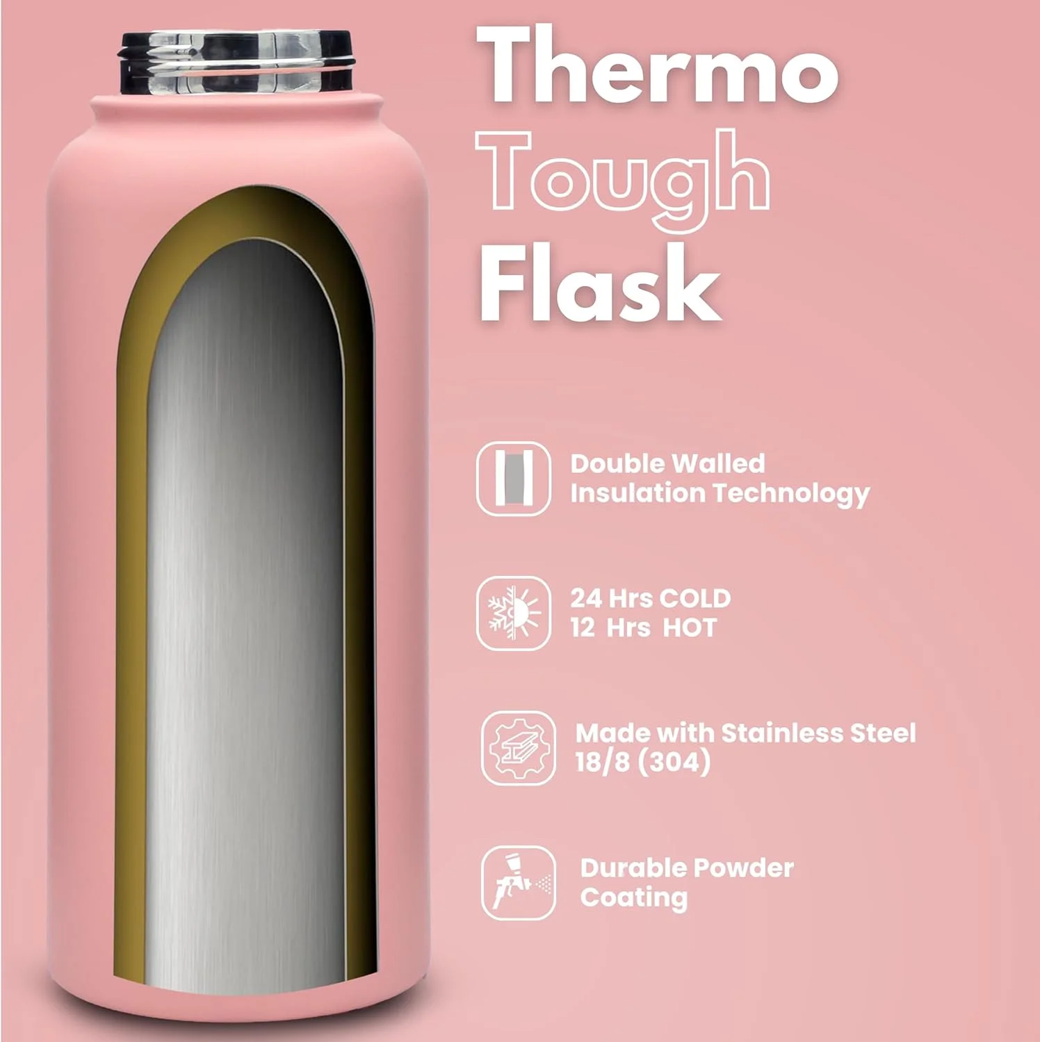 بطری آب عایق خلاء 1000 میلی لیتری Hssentials، فلاسک استیل ضد زنگ دو جداره با درب نی دار و دهانه گشاد، دارای 2 درب، قمقمه آب سرد و گرم، بطری ورزشی، 34 اونس (صورتی پاستیلی) بطری آب عایق خلاء 1000 میلی لیتری Hssentials، فلاسک استیل ضد زنگ دو جداره با درب نی دار و دهانه گشاد، دارای 2 درب، قمقمه آب سرد و گرم، بطری ورزشی، 34 اونس (صورتی پاستیلی)