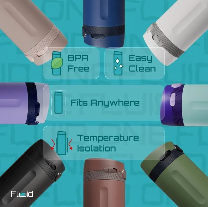 بطری آب استیل ضد زنگ عایق دار فلوید وان 600 میلی لیتر - عایق خلاء، درب فشاری و جرعه ای، 12 ساعت سرد/4 ساعت گرم، باریک و مناسب جا لیوانی، طراحی شده برای قرارگیری در همه جا (کربن) بطری آب استیل ضد زنگ عایق دار فلوید وان 600 میلی لیتر - عایق خلاء، درب فشاری و جرعه ای، 12 ساعت سرد/4 ساعت گرم، باریک و مناسب جا لیوانی، طراحی شده برای قرارگیری در همه جا (کربن)