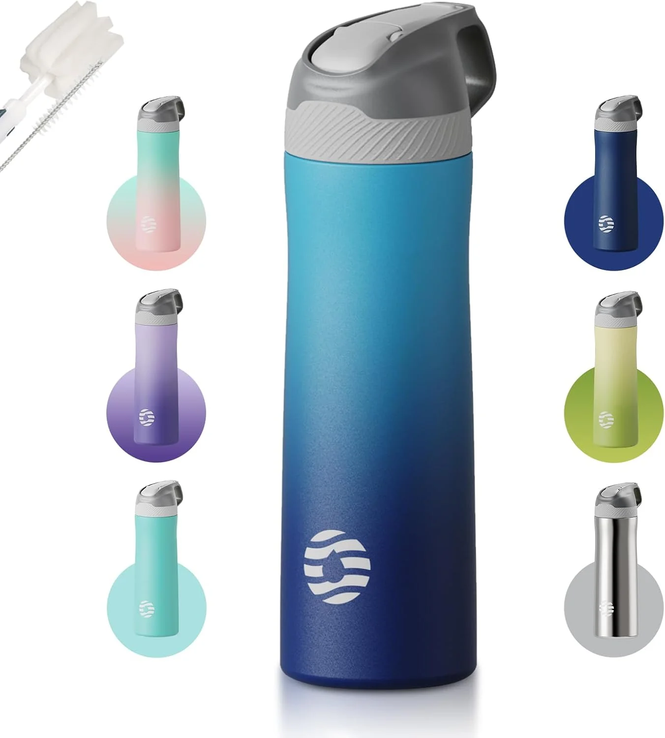 بطری آب استیل ضد زنگ FJbottle با درب نی دار 590 میلی لیتری، بطری آب عایق خلاء دو جداره برای کودکان، مناسب برای مدرسه، ورزش و مسافرت، گرم و سرد نگه می دارد بطری آب استیل ضد زنگ FJbottle با درب نی دار 590 میلی لیتری، بطری آب عایق خلاء دو جداره برای کودکان، مناسب برای مدرسه، ورزش و مسافرت، گرم و سرد نگه می دارد