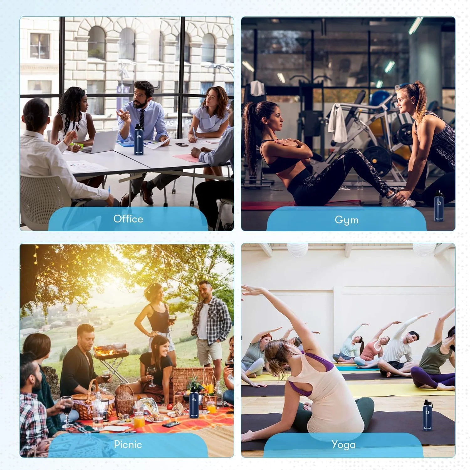 بطری آب استیل ضد زنگ 1200 میلی لیتری HEIMRAD با درب نی دار و درب خروجی، بطری ورزشی عایق خلاء دو جداره دهانه گشاد بدون BPA ضد نشت آبی بطری آب استیل ضد زنگ 1200 میلی لیتری HEIMRAD با درب نی دار و درب خروجی، بطری ورزشی عایق خلاء دو جداره دهانه گشاد بدون BPA ضد نشت آبی