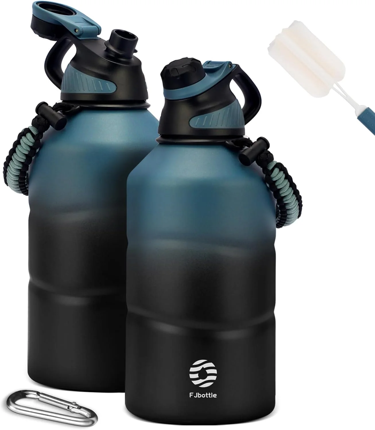 قمقمه آب استیل FJbottle با ظرفیت 1.9 لیتر، دوجداره با درب مغناطیسی، قمقمه عایق خلاء بدون BPA، قمقمه فلزی بزرگ با ظرفیت زیاد، ضد نشت برای ورزش، کمپینگ، باشگاه