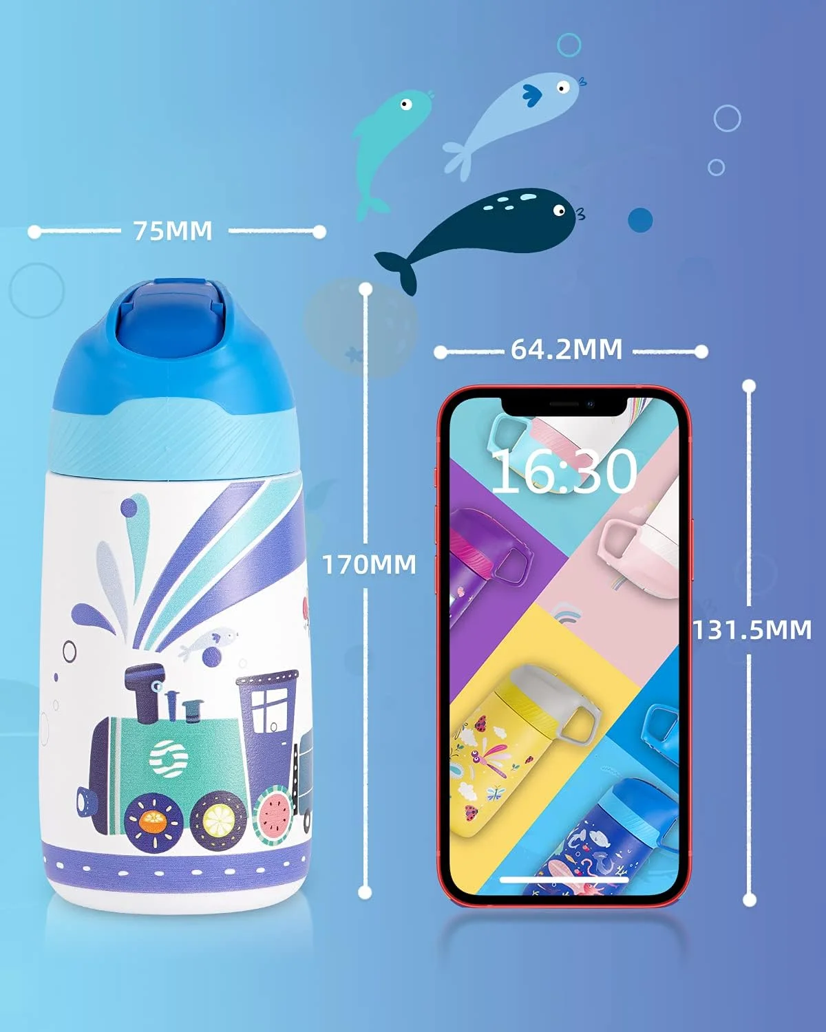 قمقمه آب کودکانه Fjbottle، 350 میلی لیتر، استیل ضد زنگ، قمقمه آب عایق، بدون BPA، فلاسک ترموس، قمقمه کودکانه با نی، طرح سبک وزن قمقمه آب کودکانه Fjbottle، 350 میلی لیتر، استیل ضد زنگ، قمقمه آب عایق، بدون BPA، فلاسک ترموس، قمقمه کودکانه با نی، طرح سبک وزن