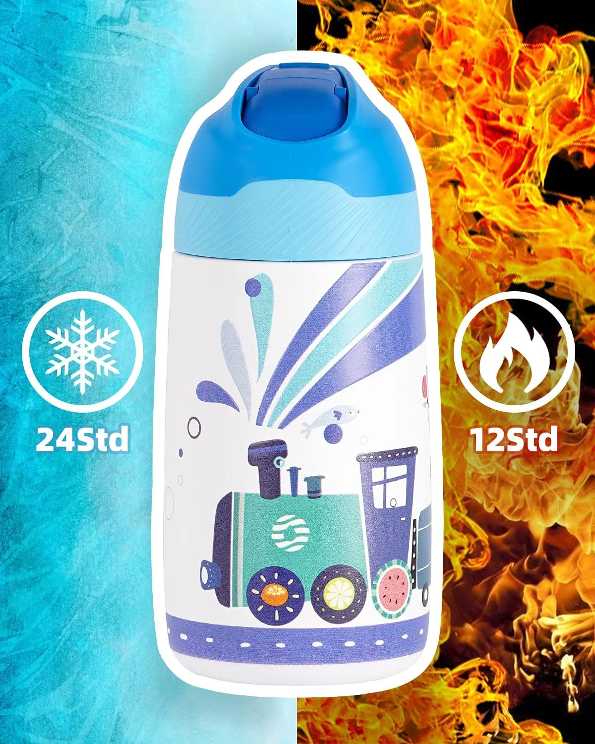 قمقمه آب کودکانه Fjbottle، 350 میلی لیتر، استیل ضد زنگ، قمقمه آب عایق، بدون BPA، فلاسک ترموس، قمقمه کودکانه با نی، طرح سبک وزن قمقمه آب کودکانه Fjbottle، 350 میلی لیتر، استیل ضد زنگ، قمقمه آب عایق، بدون BPA، فلاسک ترموس، قمقمه کودکانه با نی، طرح سبک وزن