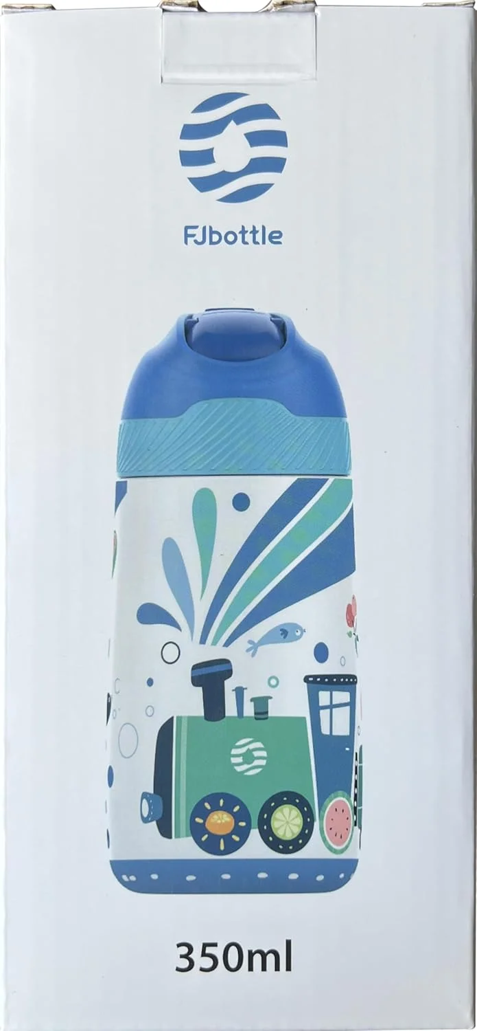 بطری آب کودکانه Fjbottle، 350 میلی لیتر، استیل ضد زنگ، بطری آب عایق، بدون BPA، فلاسک ترموس، بطری کودکانه با نی، طرح سبک وزن بطری آب کودکانه Fjbottle، 350 میلی لیتر، استیل ضد زنگ، بطری آب عایق، بدون BPA، فلاسک ترموس، بطری کودکانه با نی، طرح سبک وزن
