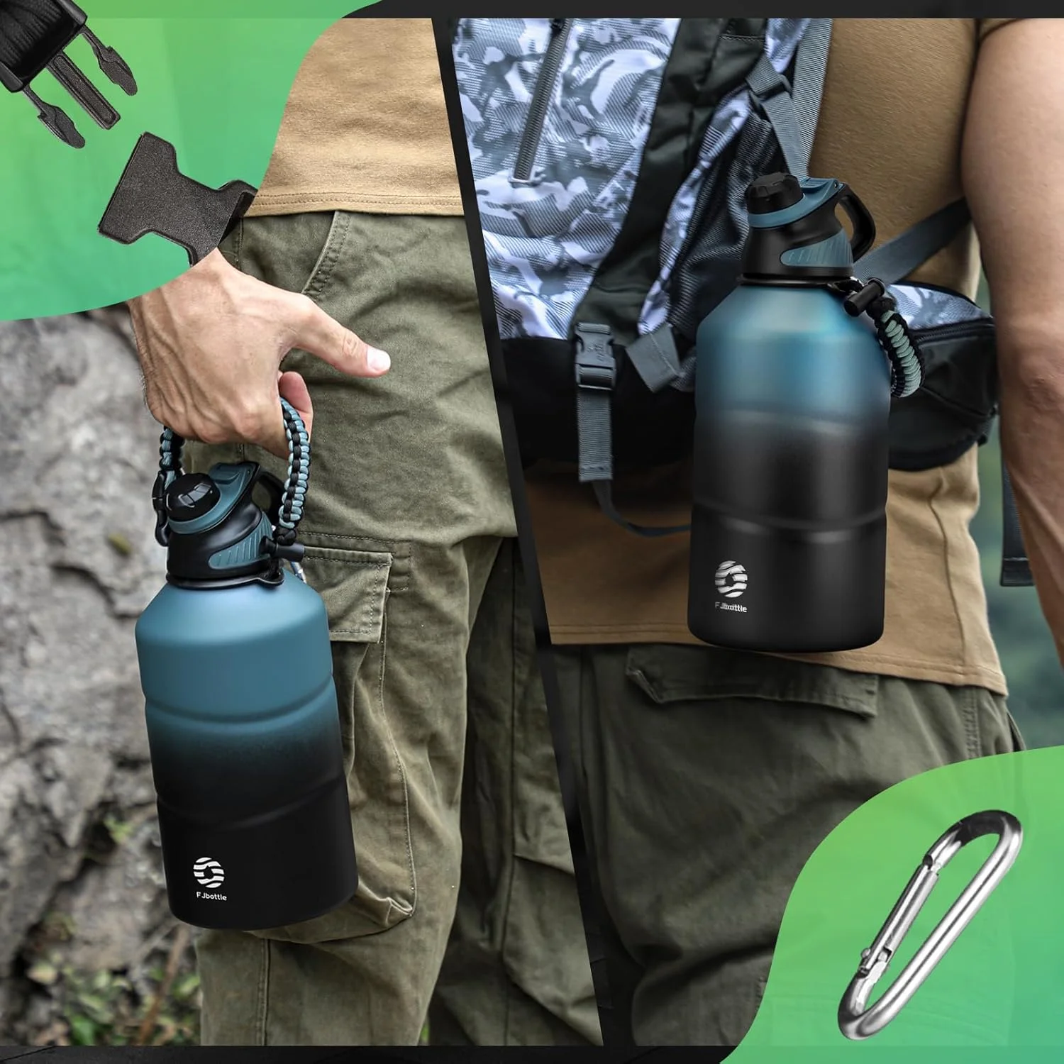 قمقمه آب استیل FJbottle با ظرفیت 1.9 لیتر، دوجداره با درب مغناطیسی، قمقمه عایق خلاء بدون BPA، قمقمه فلزی بزرگ با ظرفیت زیاد، ضد نشت برای ورزش، کمپینگ، باشگاه قمقمه آب استیل FJbottle با ظرفیت 1.9 لیتر، دوجداره با درب مغناطیسی، قمقمه عایق خلاء بدون BPA، قمقمه فلزی بزرگ با ظرفیت زیاد، ضد نشت برای ورزش، کمپینگ، باشگاه