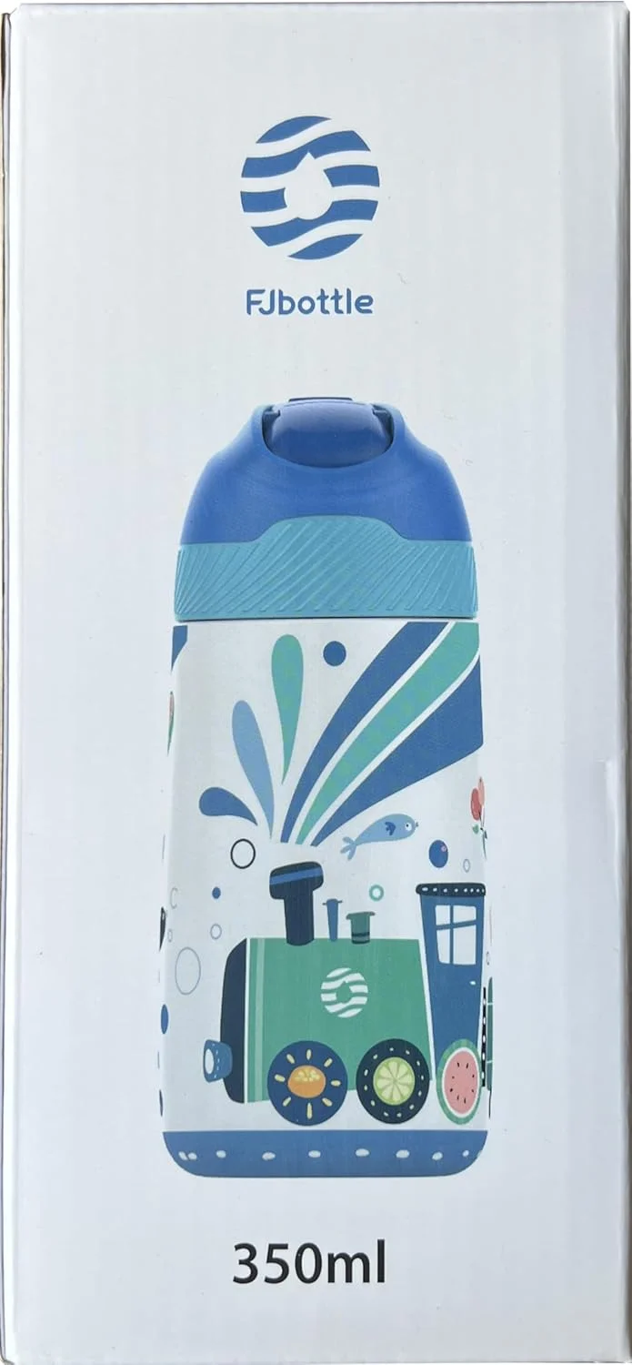 قمقمه آب کودکانه Fjbottle، 350 میلی لیتر، استیل ضد زنگ، قمقمه آب عایق، بدون BPA، فلاسک ترموس، قمقمه کودکانه با نی، طرح سبک وزن قمقمه آب کودکانه Fjbottle، 350 میلی لیتر، استیل ضد زنگ، قمقمه آب عایق، بدون BPA، فلاسک ترموس، قمقمه کودکانه با نی، طرح سبک وزن