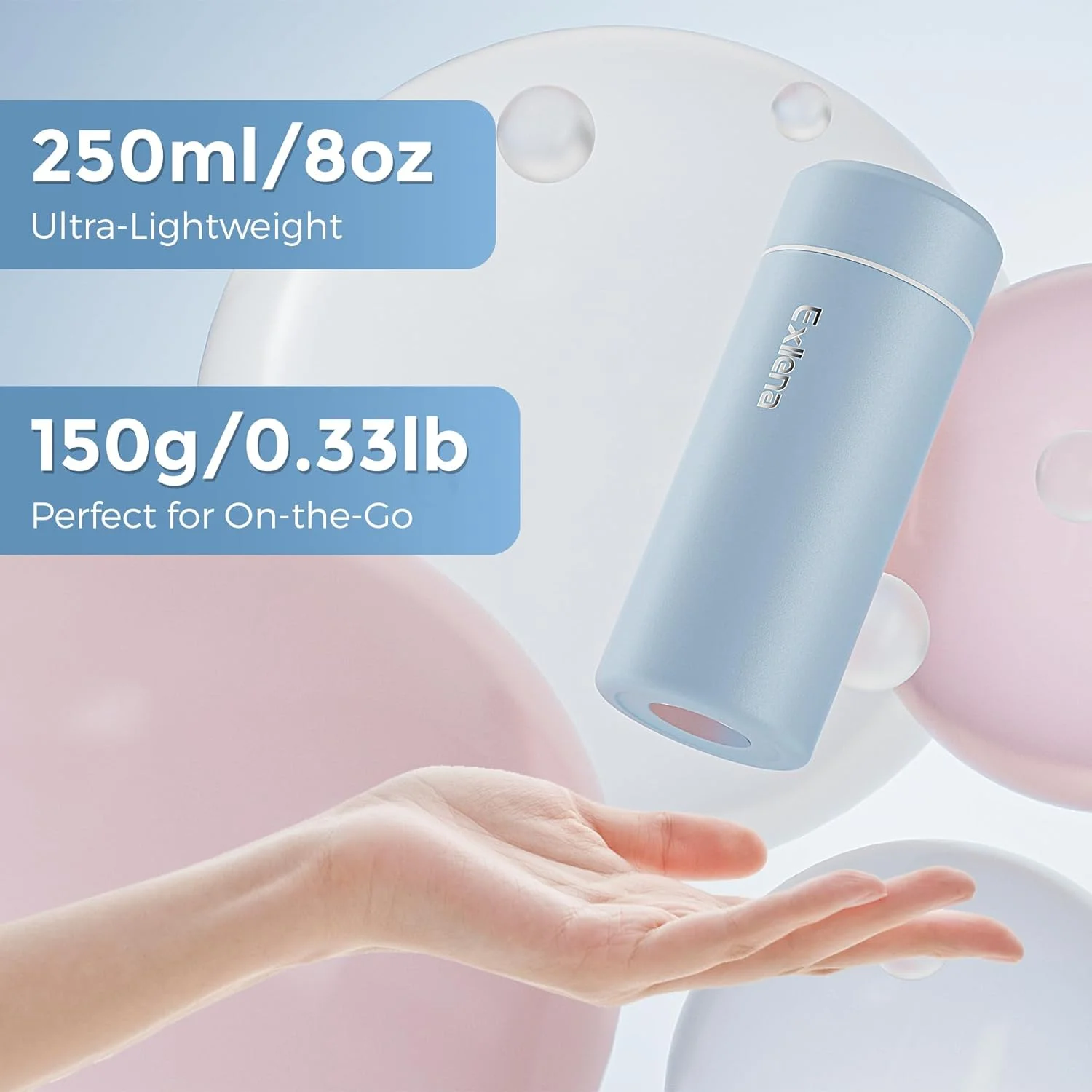 اکسلنا بطری آب عایق کوچک ارتقا یافته 250 میلی لیتر - فلاسک کوچک برای نوشیدنی های گرم و سرد، بطری آب کوچک عالی برای مسافرت، کیف پول...(آبی مایل به خاکستری) اکسلنا بطری آب عایق کوچک ارتقا یافته 250 میلی لیتر - فلاسک کوچک برای نوشیدنی های گرم و سرد، بطری آب کوچک عالی برای مسافرت، کیف پول...(آبی مایل به خاکستری)