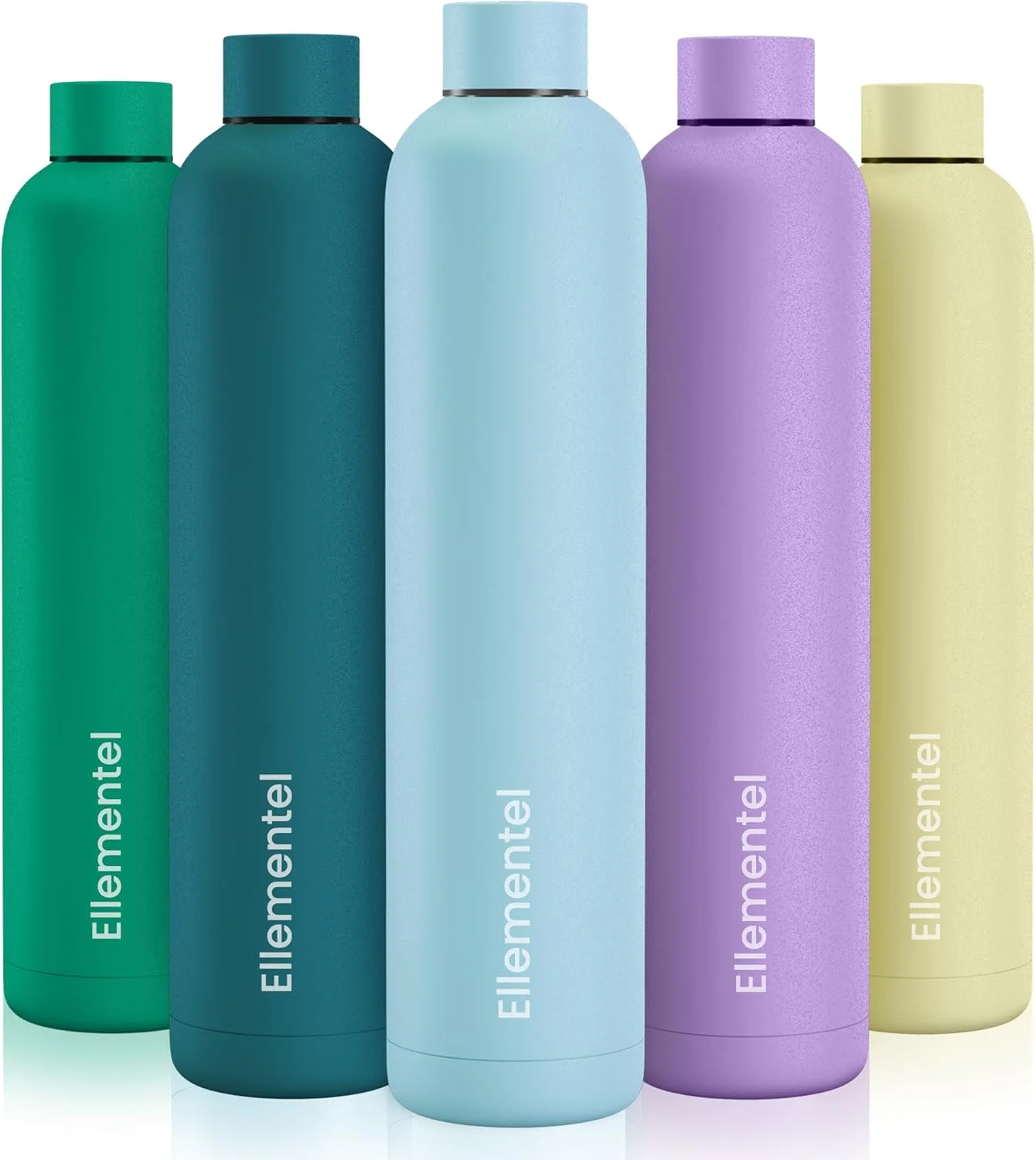 بطری آب استیل ضد زنگ بزرگ المنتل 1000 میلی لیتر/32 اونس - فلاسک دو جداره عایق برای آب گرم و سرد، بدون BPA و ضد نشت برای ورزش، دفتر و باشگاه