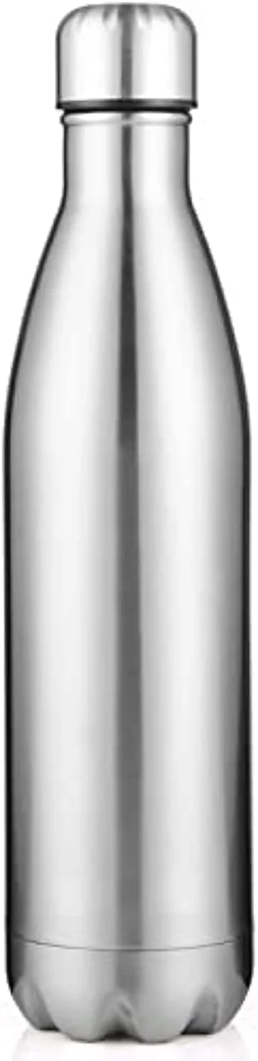 بطری آب استیل ضد زنگ COOLBABY با ظرفیت 500 میلی لیتر، دو جداره، قمقمه ورزشی عایق خلاء، طرح کولا، مناسب سفر، بدون BPA، نقره ای، Yly2011-Sl