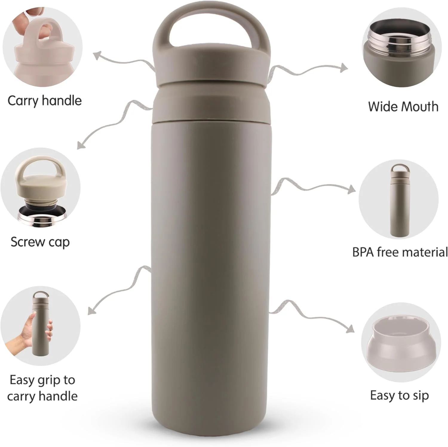 فلاسک آب استیل ضد زنگ 500 میلی لیتری CRAVISTA با درب دوتایی | قمقمه آب عایق خلاء برای کودکان و بزرگسالان | فلاسک کوچک برای چای و قهوه داغ | ماگ مسافرتی برای مدرسه و محل کار (سبز) فلاسک آب استیل ضد زنگ 500 میلی لیتری CRAVISTA با درب دوتایی | قمقمه آب عایق خلاء برای کودکان و بزرگسالان | فلاسک کوچک برای چای و قهوه داغ | ماگ مسافرتی برای مدرسه و محل کار (سبز)