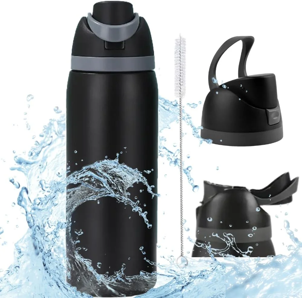 بطری آب عایق CLOUDFOUR، بطری ورزشی دو جداره ضد نشت استیل 304، فاقد BPA، دارای دو گزینه نوشیدن، فلاسک خلاء 950 میلی لیتری 32 اونسی برای خانه، دفتر، مدرسه، باشگاه، ماشین (مشکی) بطری آب عایق CLOUDFOUR، بطری ورزشی دو جداره ضد نشت استیل 304، فاقد BPA، دارای دو گزینه نوشیدن، فلاسک خلاء 950 میلی لیتری 32 اونسی برای خانه، دفتر، مدرسه، باشگاه، ماشین (مشکی)