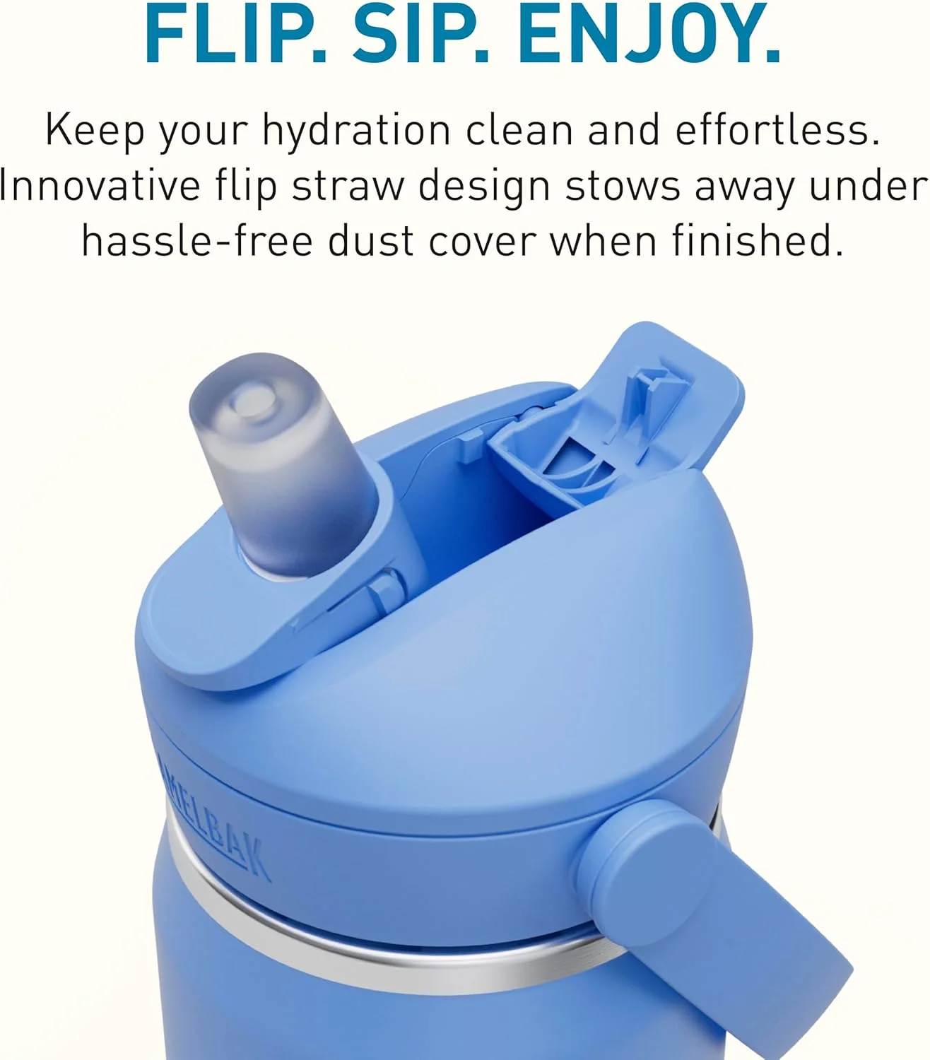 قمقمه آب استیل عایق بندی شده نی دار CamelBak Thrive، آبی آسمانی، 590 میلی لیتر قمقمه آب استیل عایق بندی شده نی دار CamelBak Thrive، آبی آسمانی، 590 میلی لیتر