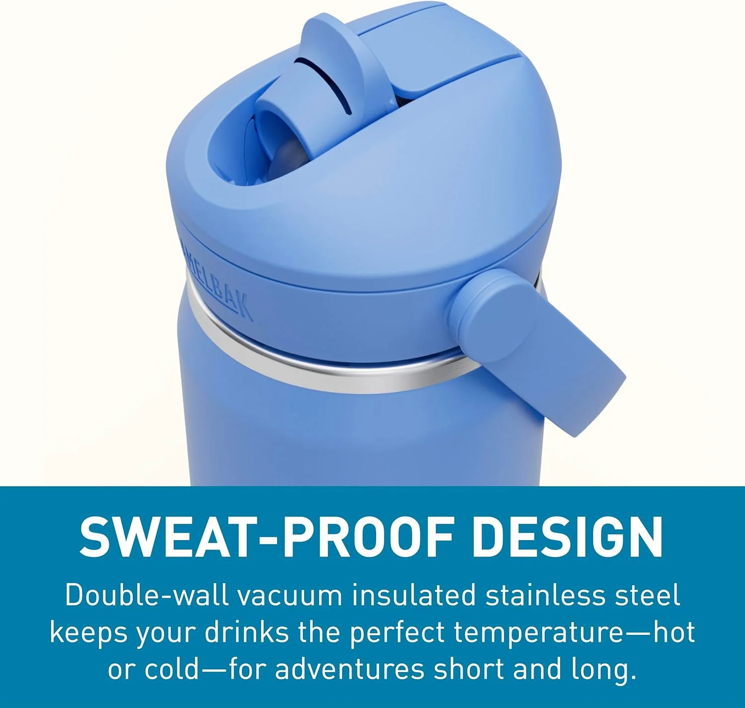 قمقمه آب استیل عایق بندی شده نی دار CamelBak Thrive، آبی آسمانی، 590 میلی لیتر قمقمه آب استیل عایق بندی شده نی دار CamelBak Thrive، آبی آسمانی، 590 میلی لیتر