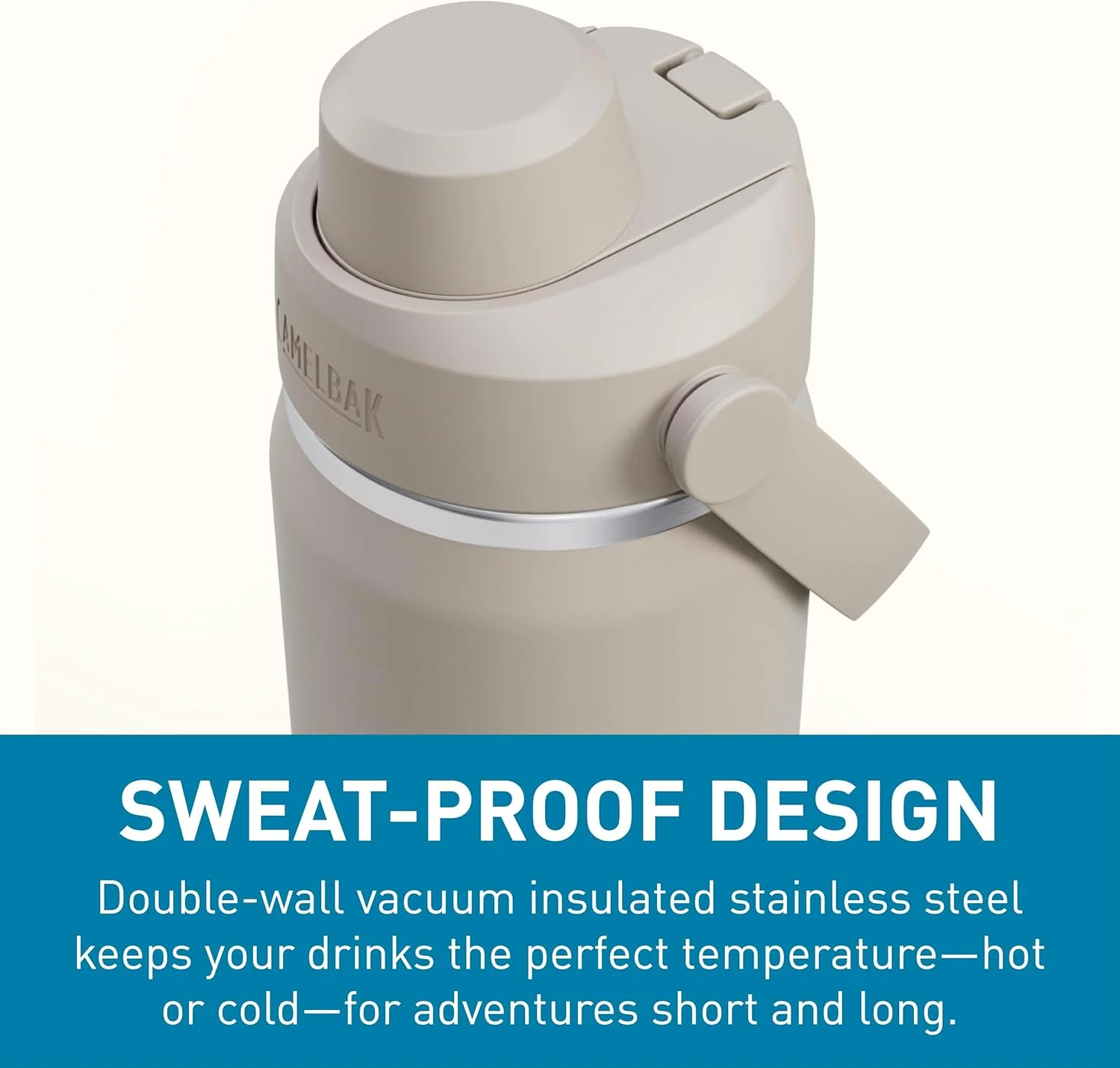 قمقمه آب CamelBak Thrive Chug با گنجایش 590 میلی لیتر - استیل ضد زنگ عایق، رنگ سنگی قمقمه آب CamelBak Thrive Chug با گنجایش 590 میلی لیتر - استیل ضد زنگ عایق، رنگ سنگی