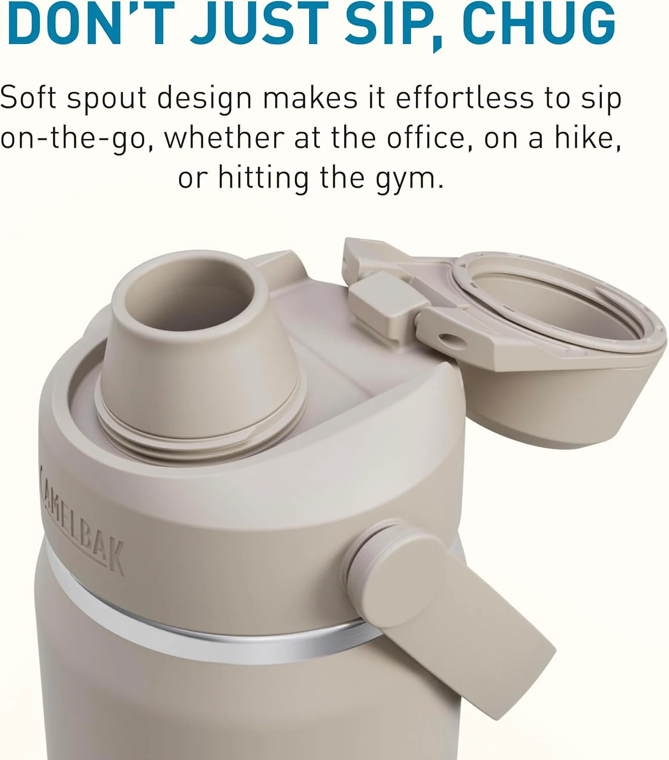 قمقمه آب CamelBak Thrive Chug با گنجایش 590 میلی لیتر - استیل ضد زنگ عایق، رنگ سنگی قمقمه آب CamelBak Thrive Chug با گنجایش 590 میلی لیتر - استیل ضد زنگ عایق، رنگ سنگی