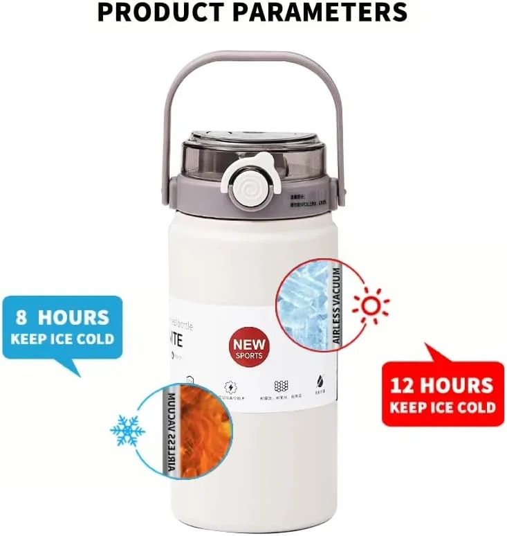 بطری آب عایق خلاء BuyOn با ظرفیت 1000 میلی لیتر، دوجداره استیل ضد زنگ، دهانه گشاد، مناسب برای آب سرد و گرم، 1 لیتری، مناسب ورزش، باشگاه، مدرسه، مسافرت، فلاسک هیدرو با درب نی دار، 32oz (سفید مایل به کرم، 1000 میلی لیتر) بطری آب عایق خلاء BuyOn با ظرفیت 1000 میلی لیتر، دوجداره استیل ضد زنگ، دهانه گشاد، مناسب برای آب سرد و گرم، 1 لیتری، مناسب ورزش، باشگاه، مدرسه، مسافرت، فلاسک هیدرو با درب نی دار، 32oz (سفید مایل به کرم، 1000 میلی لیتر)