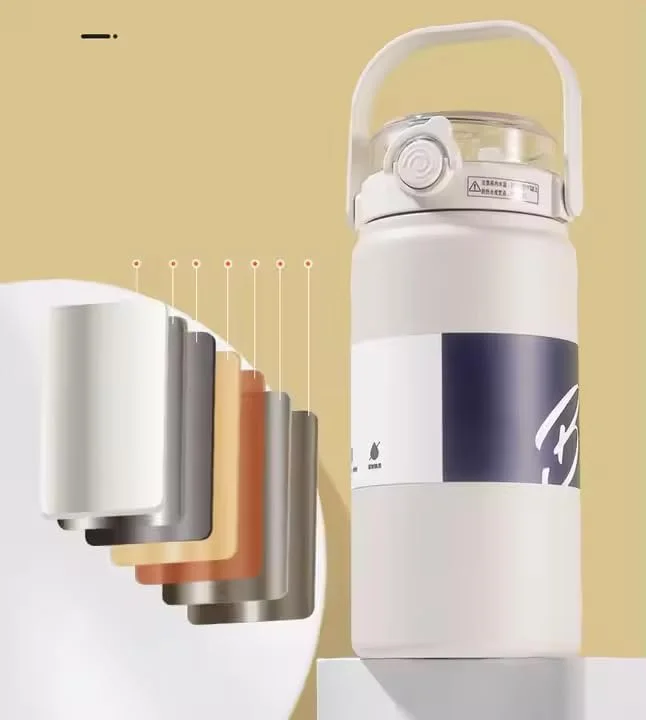 بطری آب عایق خلاء BuyOn با ظرفیت 1000 میلی لیتر، دوجداره استیل ضد زنگ، دهانه گشاد، مناسب برای آب سرد و گرم، 1 لیتری، مناسب ورزش، باشگاه، مدرسه، مسافرت، فلاسک هیدرو با درب نی دار، 32oz (سفید مایل به کرم، 1000 میلی لیتر) بطری آب عایق خلاء BuyOn با ظرفیت 1000 میلی لیتر، دوجداره استیل ضد زنگ، دهانه گشاد، مناسب برای آب سرد و گرم، 1 لیتری، مناسب ورزش، باشگاه، مدرسه، مسافرت، فلاسک هیدرو با درب نی دار، 32oz (سفید مایل به کرم، 1000 میلی لیتر)