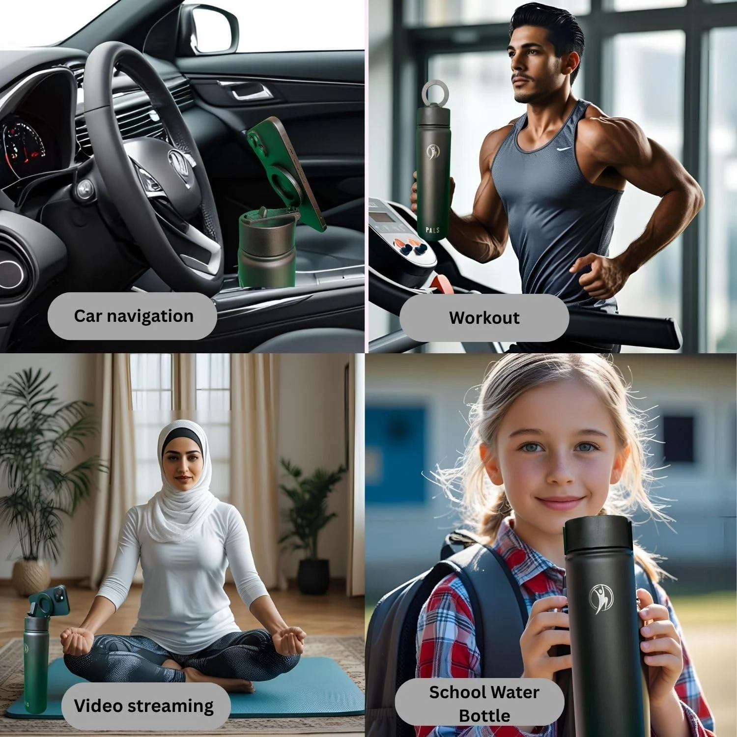 بطری آب 0.75 لیتری، بطری های استیل ضد زنگ، بدون BPA، فلاسک عایق خلاء، طراحی حلقه نگهدارنده موبایل مغناطیسی با درب نی دار، بطری آب مناسب باشگاه، ورزش و مدرسه، حفظ دمای آب گرم/سرد بطری آب 0.75 لیتری، بطری های استیل ضد زنگ، بدون BPA، فلاسک عایق خلاء، طراحی حلقه نگهدارنده موبایل مغناطیسی با درب نی دار، بطری آب مناسب باشگاه، ورزش و مدرسه، حفظ دمای آب گرم/سرد