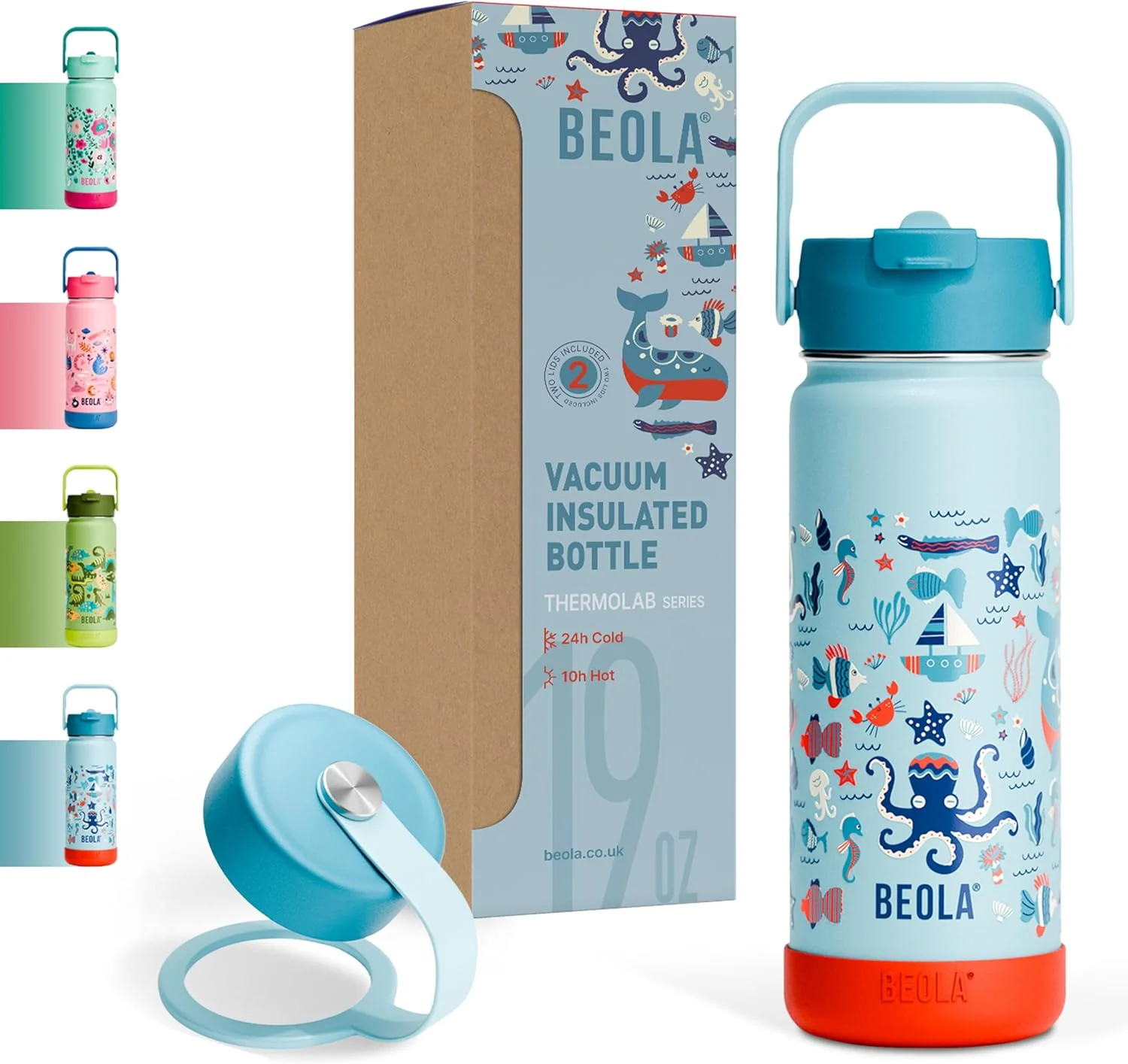 بطری آب کودکانه بیولا 550 میلی لیتر، استیل ضد زنگ 18/8، دوجداره عایق، فلاسک با درب نی دار و دهانه گشاد، مناسب مایعات سرد و گرم، بطری ورزشی مدرسه (560 گرم، Sea Vibes) بطری آب کودکانه بیولا 550 میلی لیتر، استیل ضد زنگ 18/8، دوجداره عایق، فلاسک با درب نی دار و دهانه گشاد، مناسب مایعات سرد و گرم، بطری ورزشی مدرسه (560 گرم، Sea Vibes)