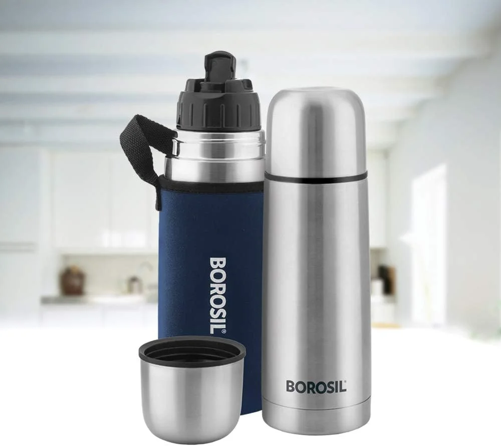 فلاسک استیل ضد زنگ دوجداره عایق خلاء با روکش مسی Borosil Hydra Thermo با روکش آبی | بطری آب | فلاسک | بطری ورزشی | بطری یوگا | فضای باز | ضد نشت قابل استفاده مجدد 750 میلی لیتر فلاسک استیل ضد زنگ دوجداره عایق خلاء با روکش مسی Borosil Hydra Thermo با روکش آبی | بطری آب | فلاسک | بطری ورزشی | بطری یوگا | فضای باز | ضد نشت قابل استفاده مجدد 750 میلی لیتر